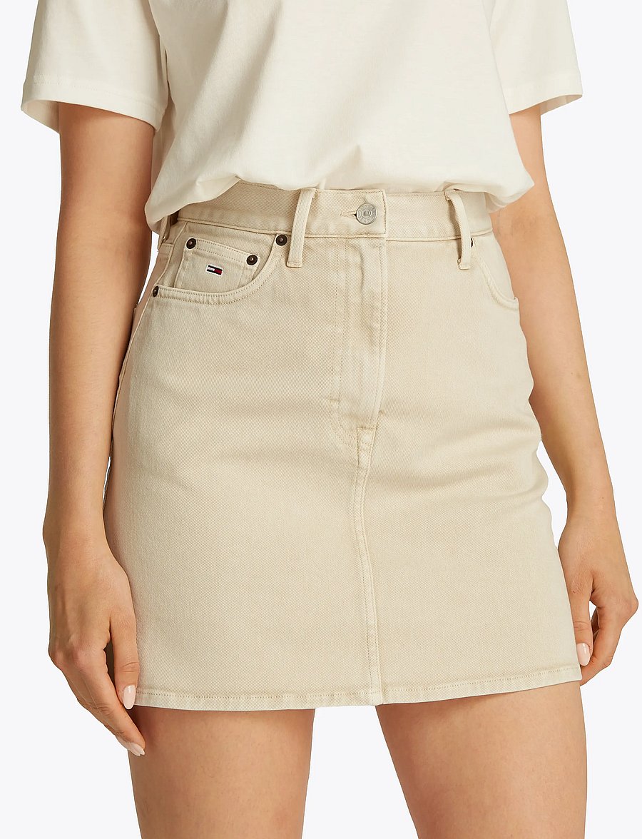 Tommy Jeans - TJW GMD COTTON MOM SKIRT - teksaseelikud - newsprint - 0