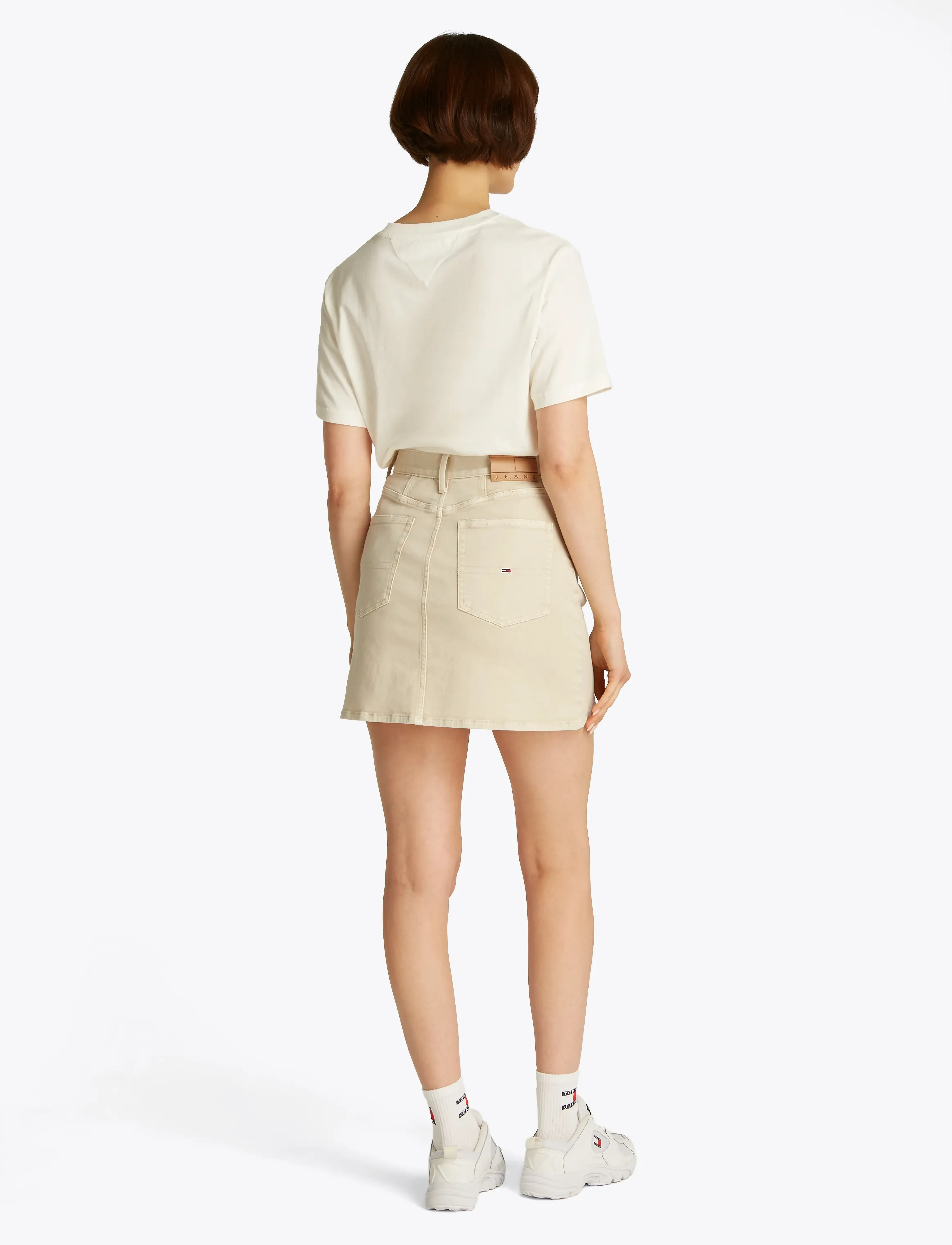 Tommy Jeans - TJW GMD COTTON MOM SKIRT - teksaseelikud - newsprint - 3