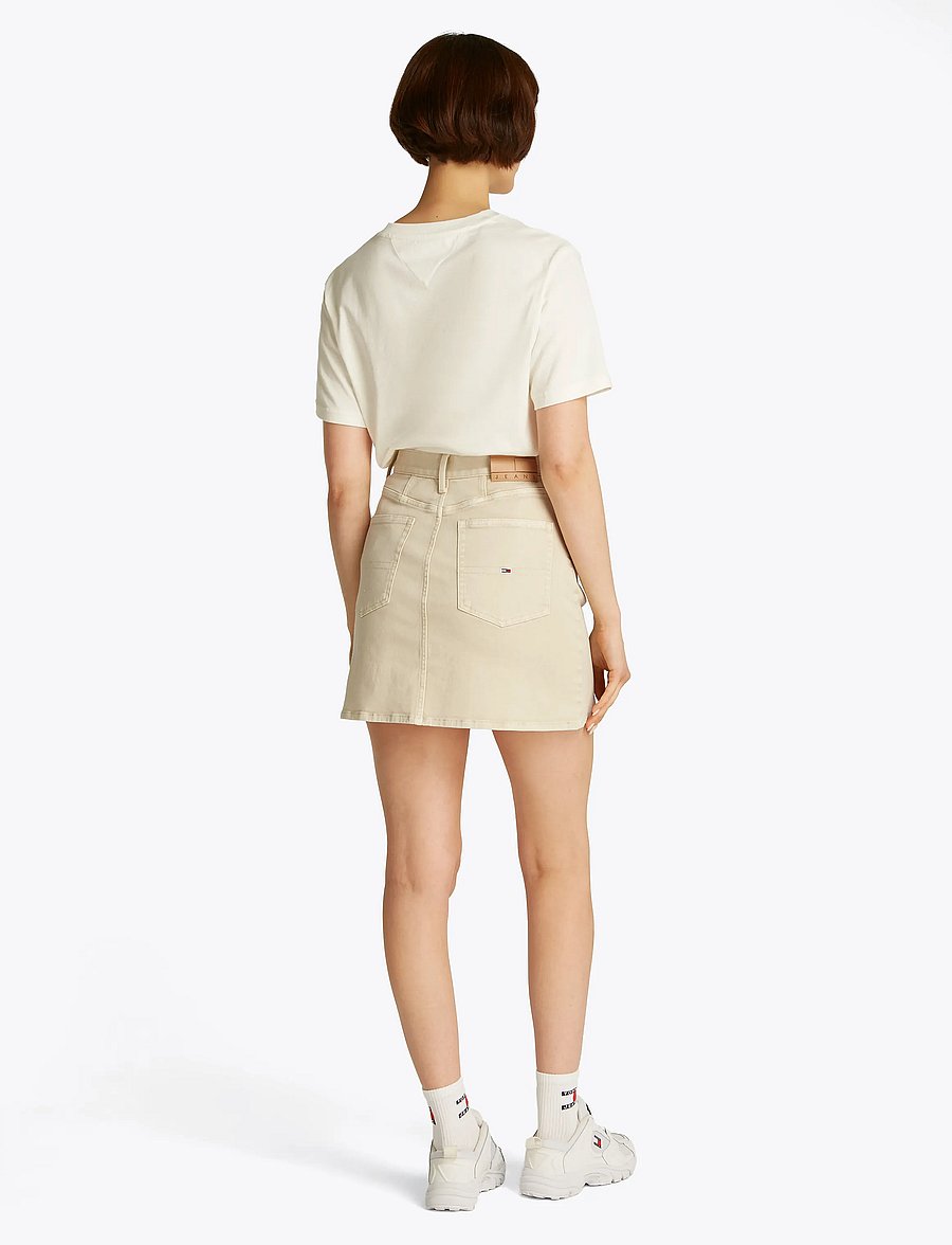 Tommy Jeans - TJW GMD COTTON MOM SKIRT - teksaseelikud - newsprint - 3