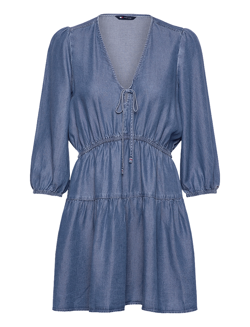 Tommy Jeans - TJW CHAMBRAY MINI DRESS EXT - kurze kleider - denim medium - 1