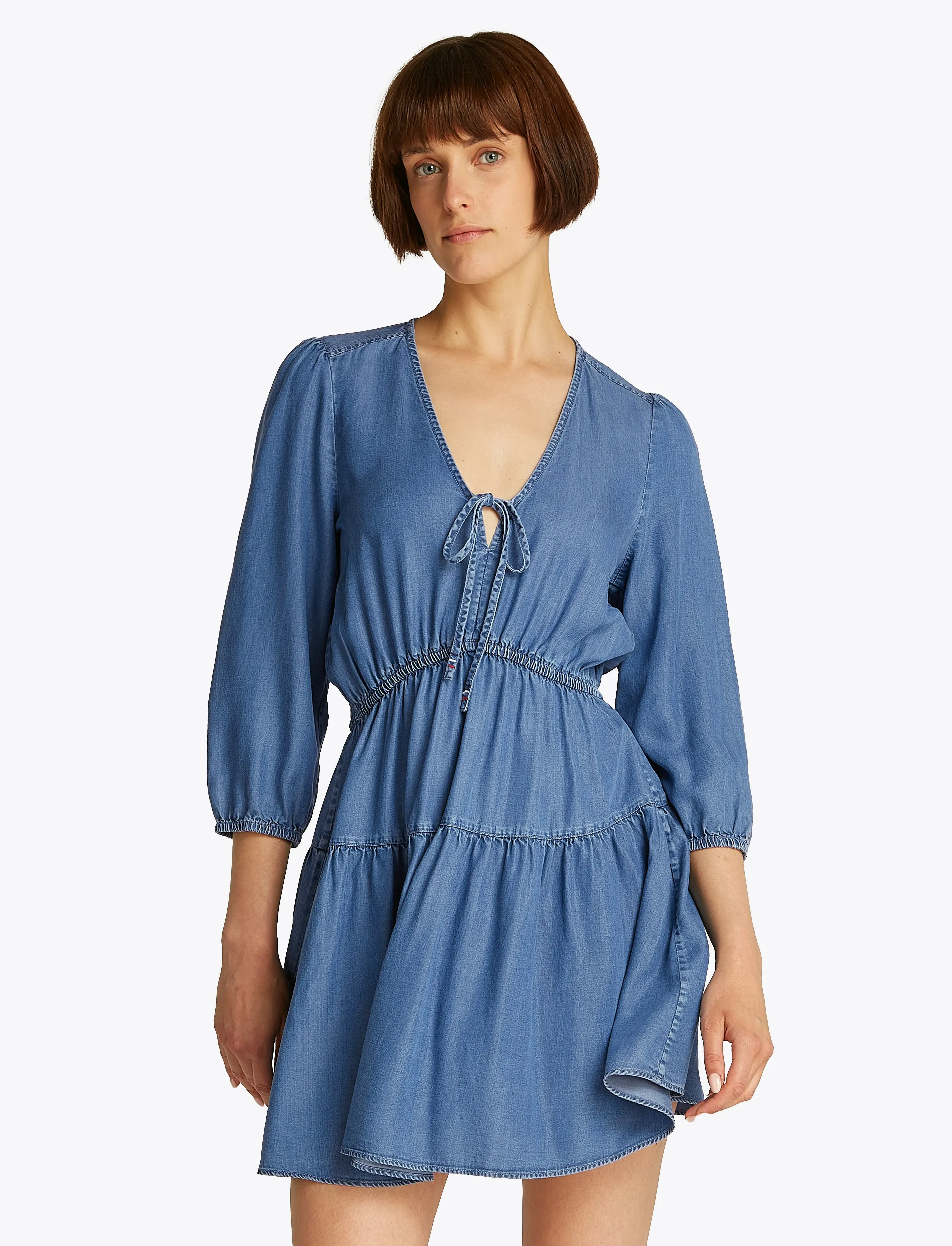 Tommy Jeans - TJW CHAMBRAY MINI DRESS EXT - minikleidid - denim medium - 0