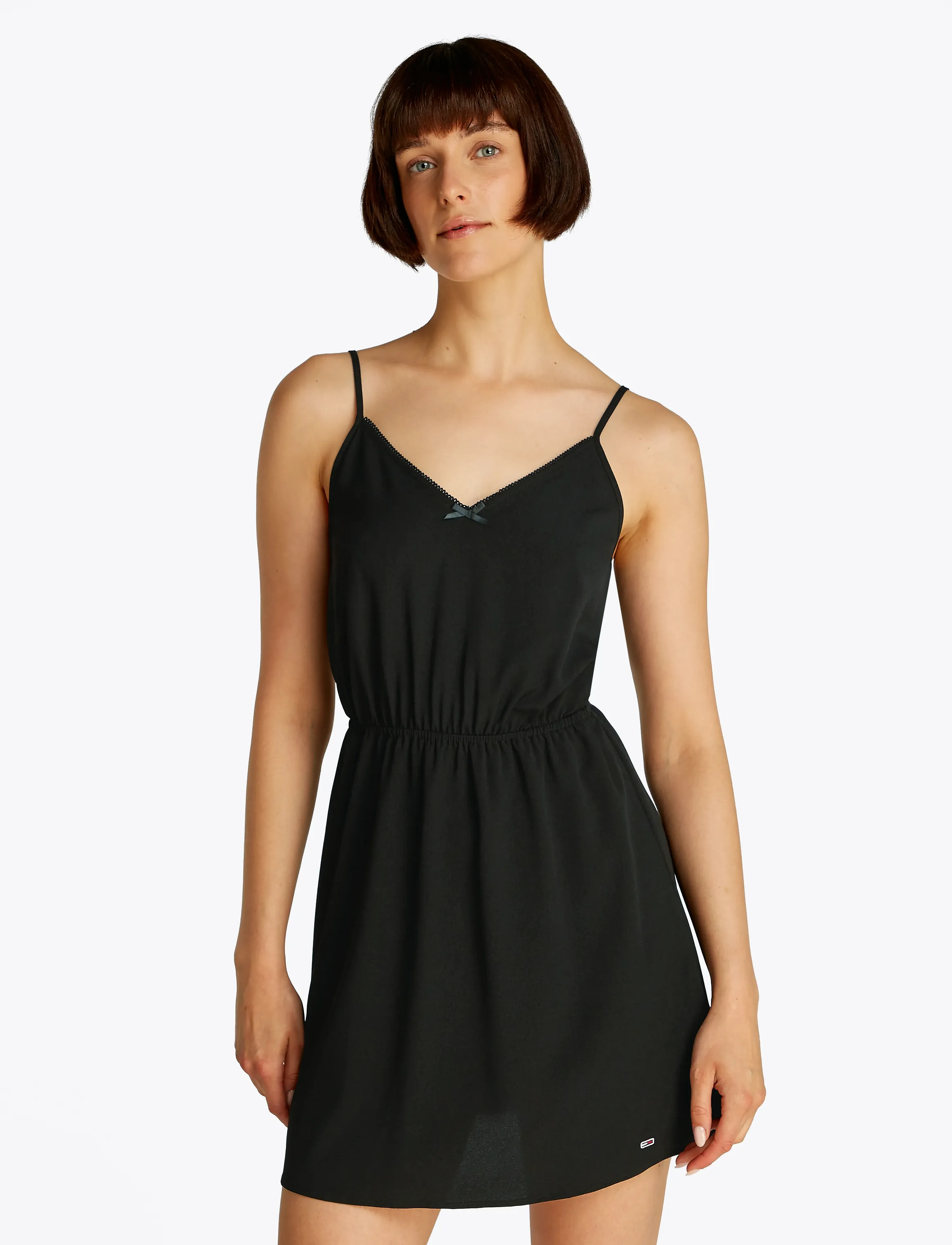 Tommy Jeans Tjw Essential Strap Dress Ext, XS, Dresses, Schwarz - Short Dress, Frauen