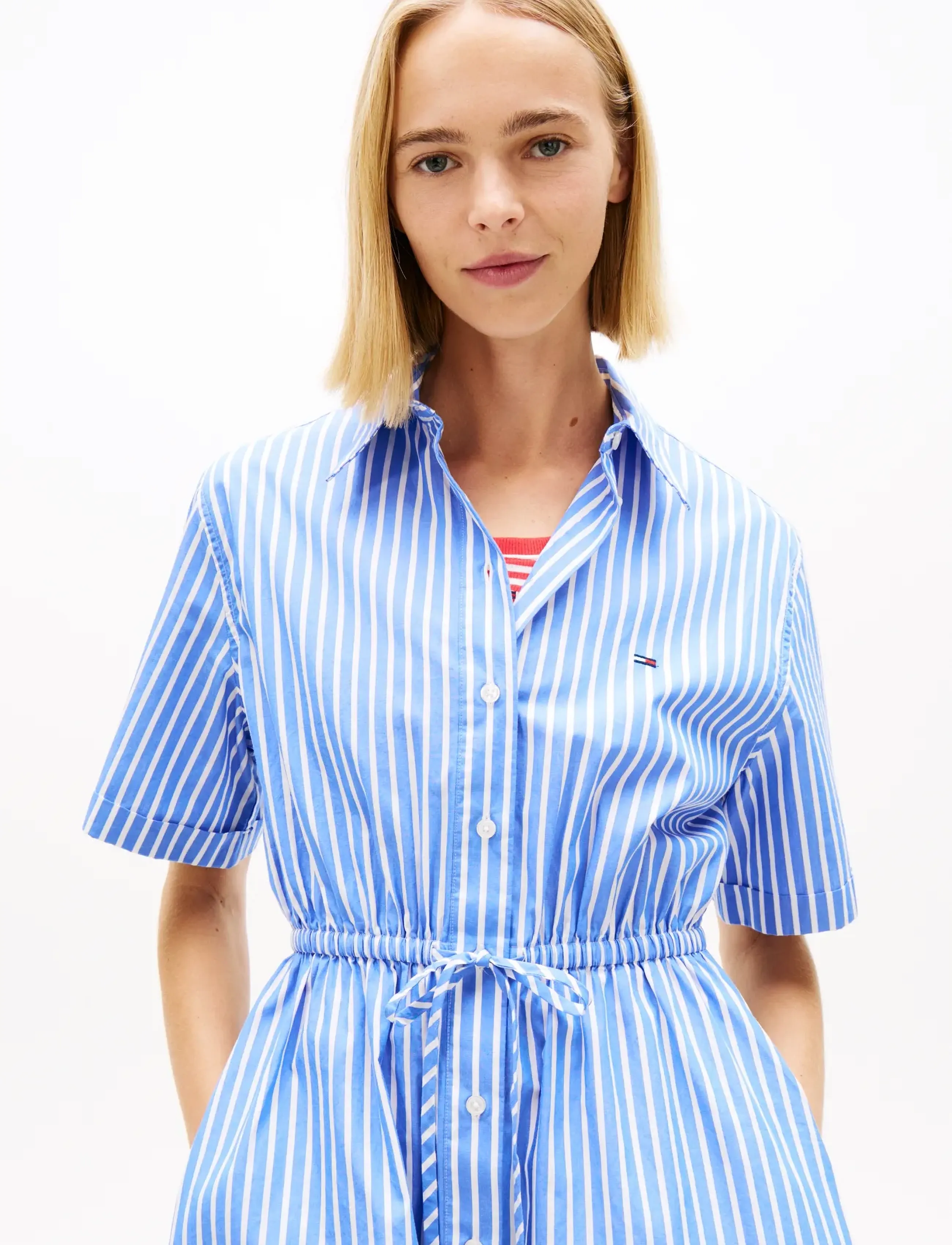 Tommy Jeans - TJW MINI STRIPE SHIRT DRESS - sukienki letnie - empire blue   stripe - 2