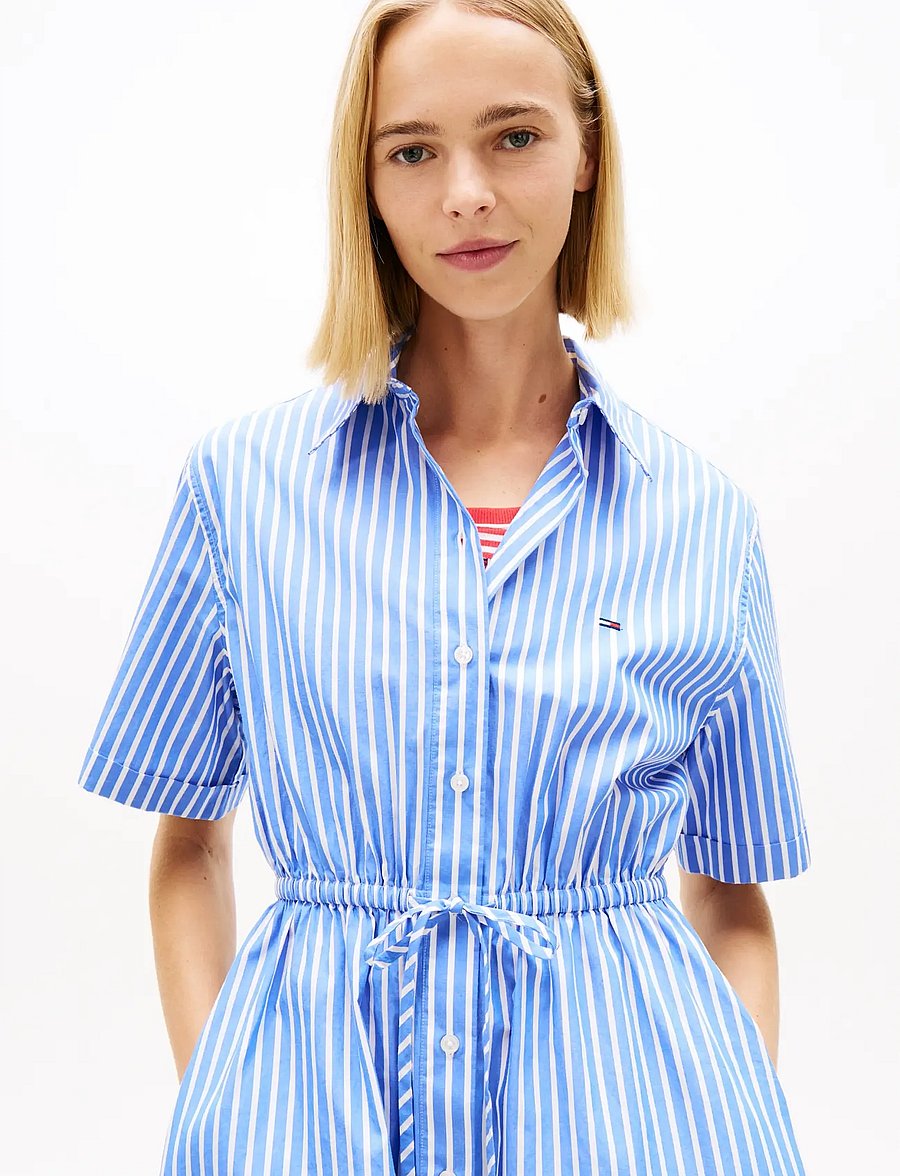 Tommy Jeans - TJW MINI STRIPE SHIRT DRESS - suvekleidid - empire blue stripe - 2