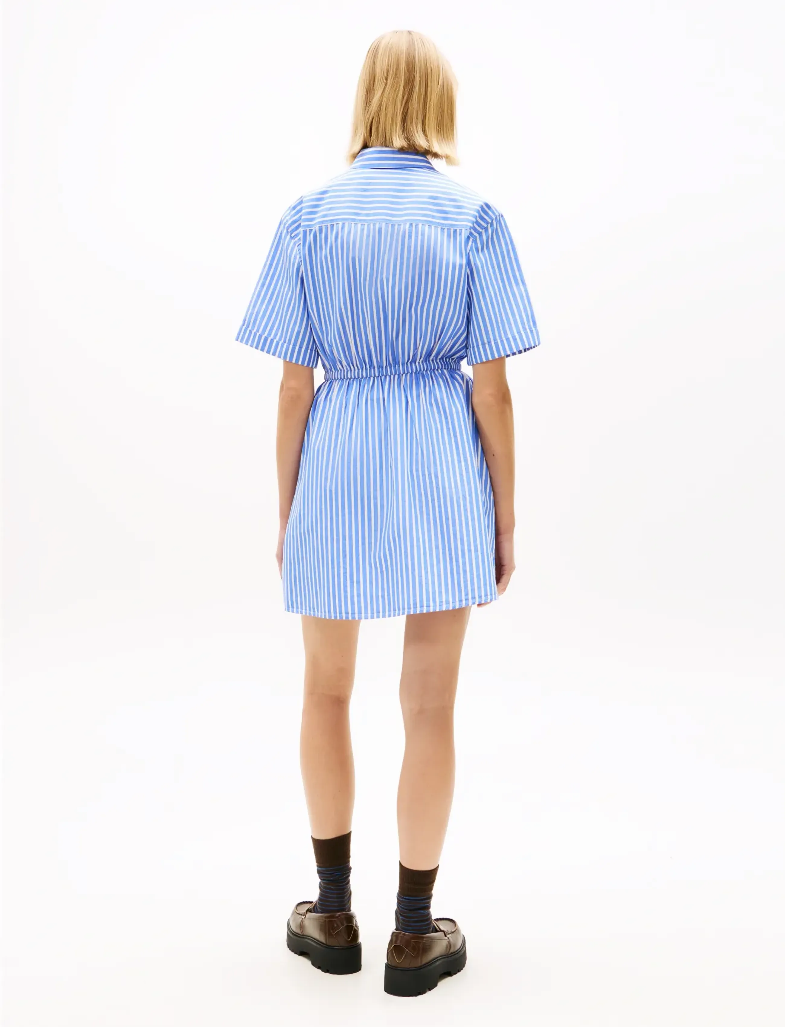 Tommy Jeans - TJW MINI STRIPE SHIRT DRESS - sukienki letnie - empire blue   stripe - 4