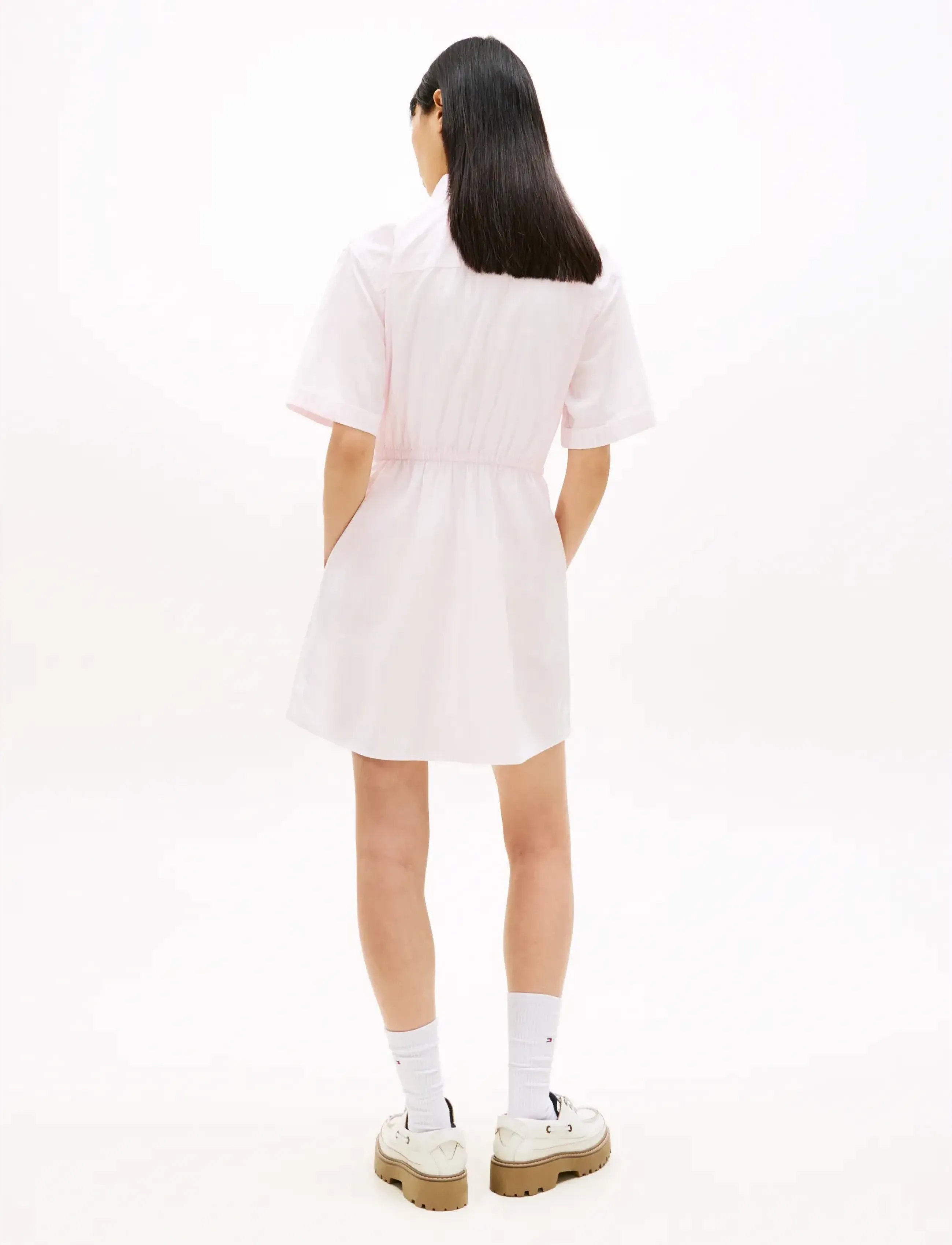 Tommy Jeans - TJW MINI STRIPE SHIRT DRESS - sommarklänningar - pearly pink   stripe - 4