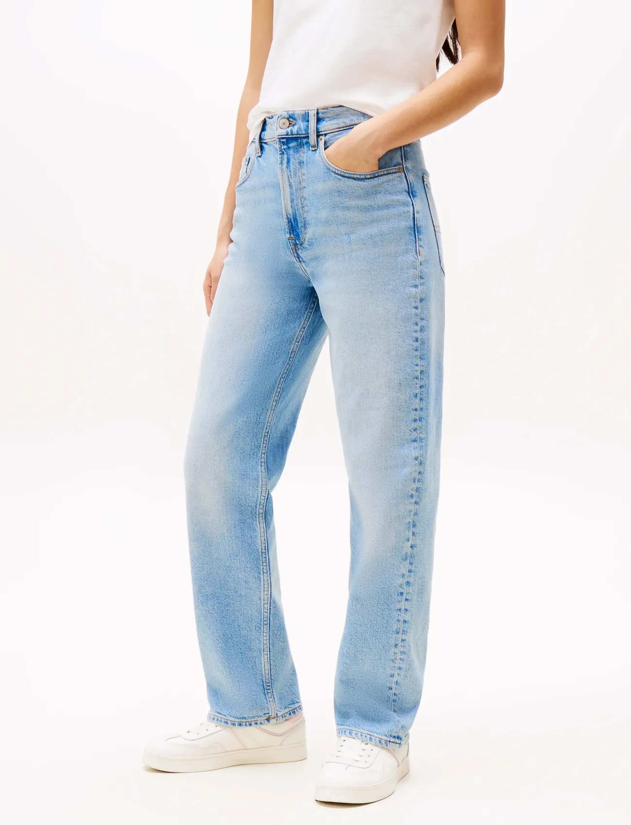 Tommy Jeans LAYLA HR SLIM STR BI0112 CO - Raka jeans - DENIM LIGHT / blue