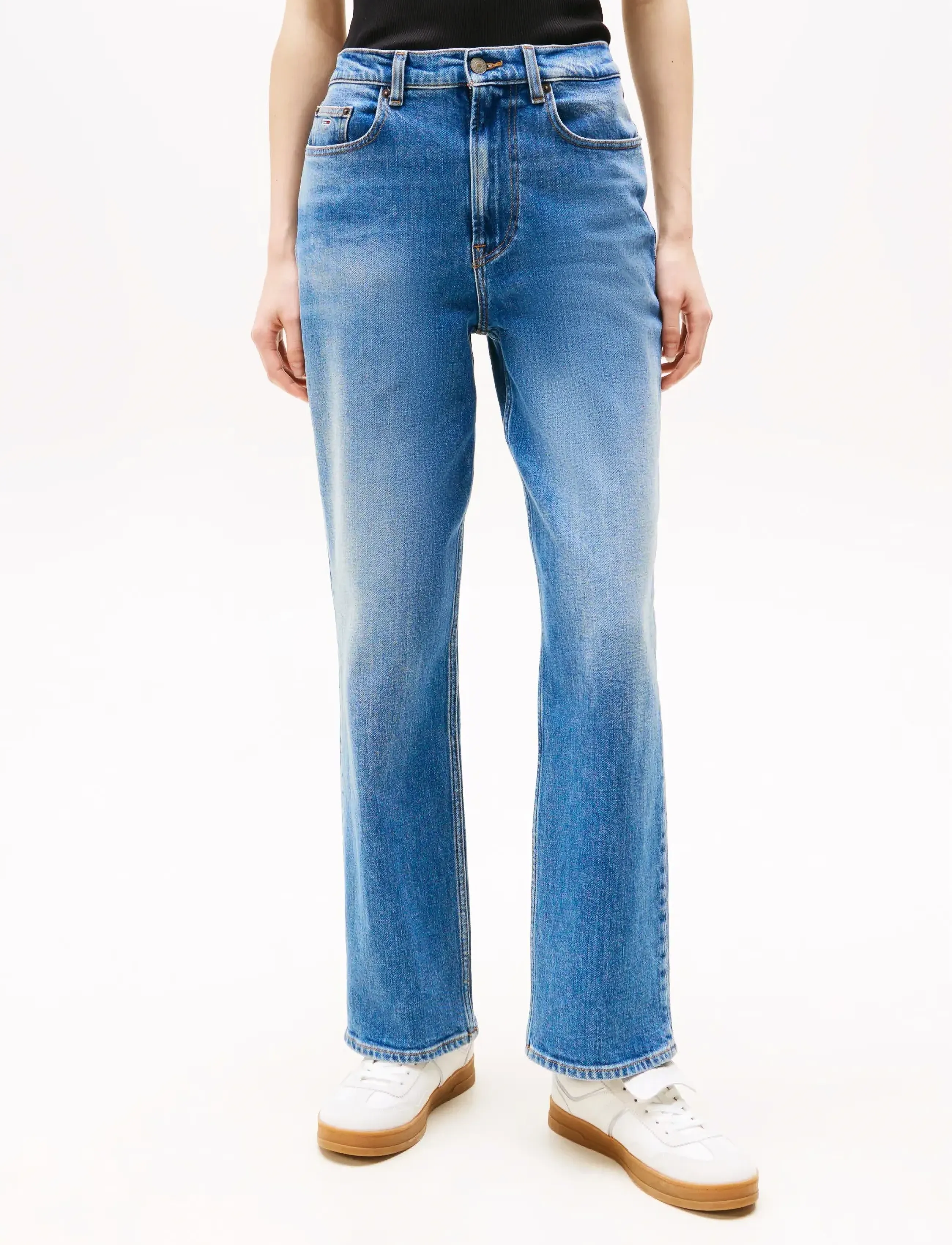 Tommy Jeans LAYLA HR SLIM STR BI0134 CO - Tøj - DENIM MEDIUM / blue