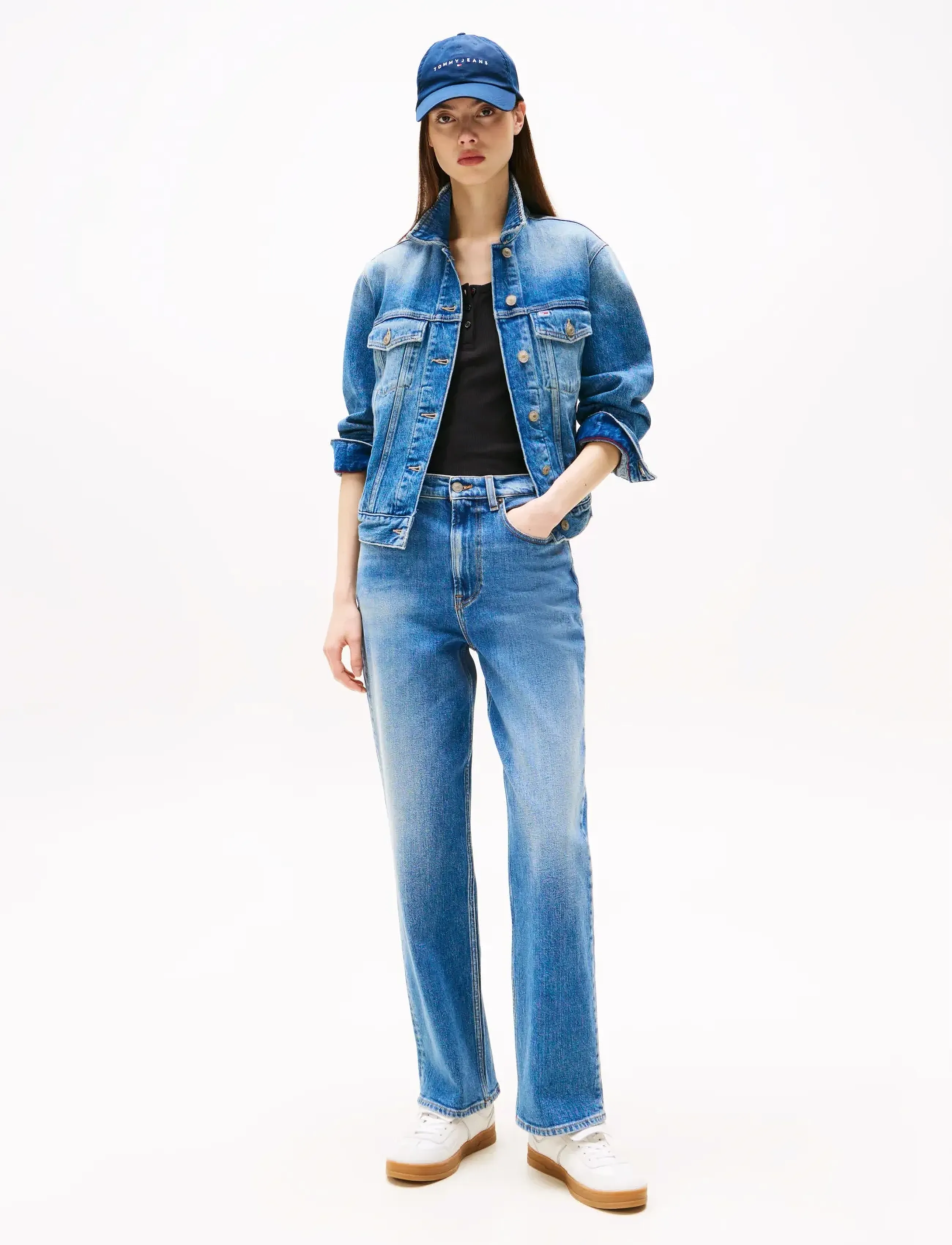 Tommy Jeans - LAYLA HR SLIM STR BI0134 CO - beinar gallabuxur - denim medium - 4