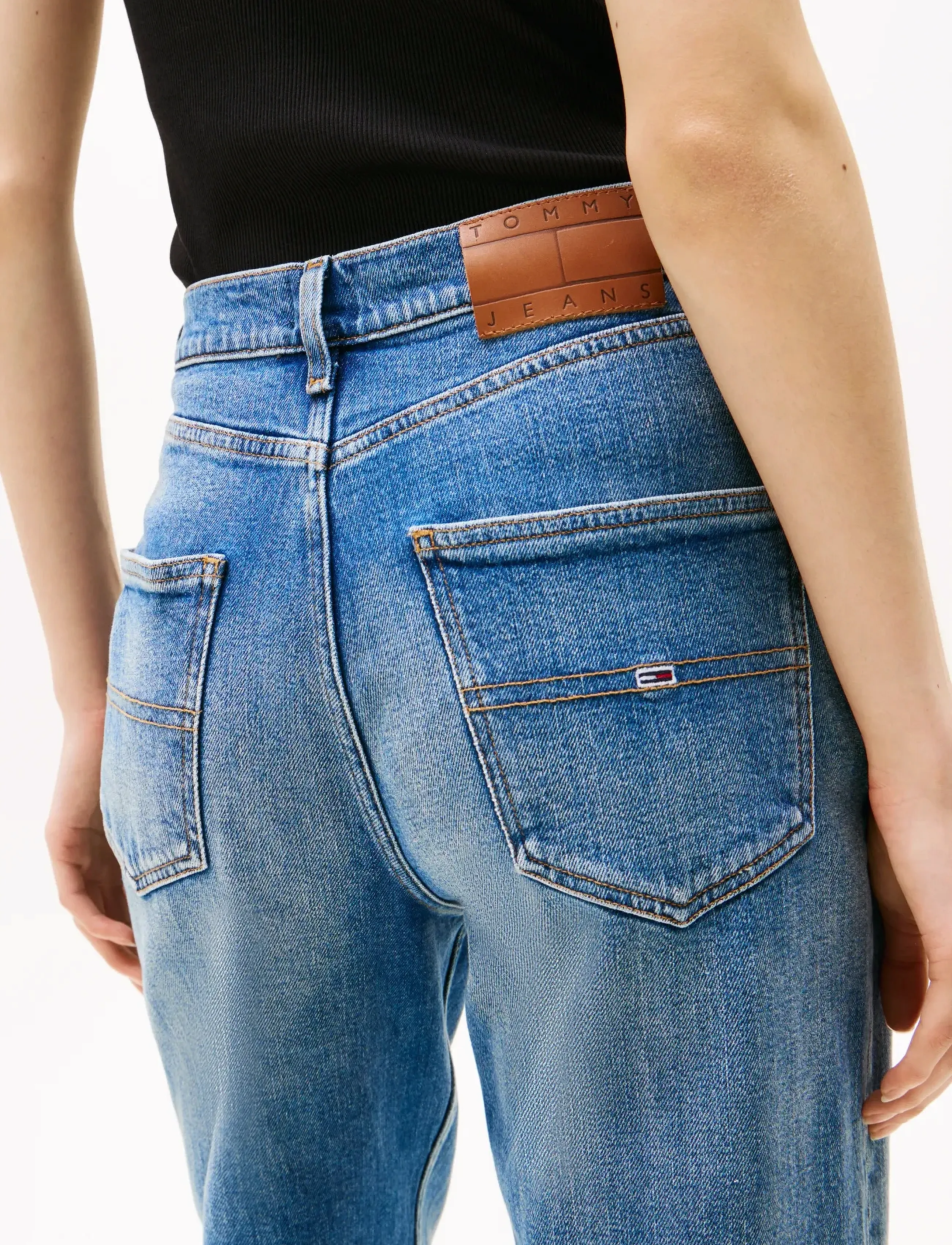 Tommy Jeans - LAYLA HR SLIM STR BI0134 CO - beinar gallabuxur - denim medium - 5