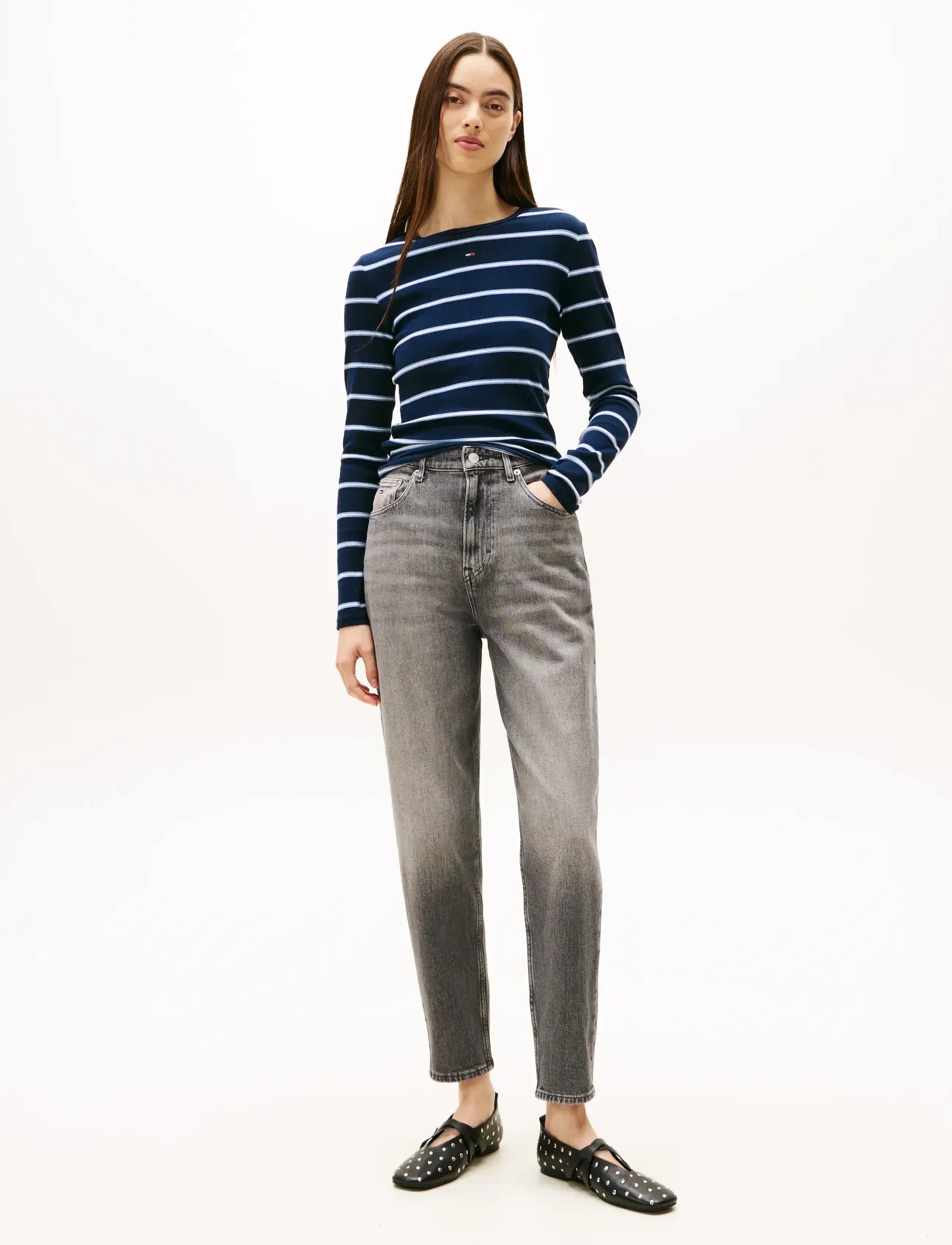 Tommy Jeans MOM JEAN UH TPR BI0177 CO - Tøj - DENIM GREY / grey