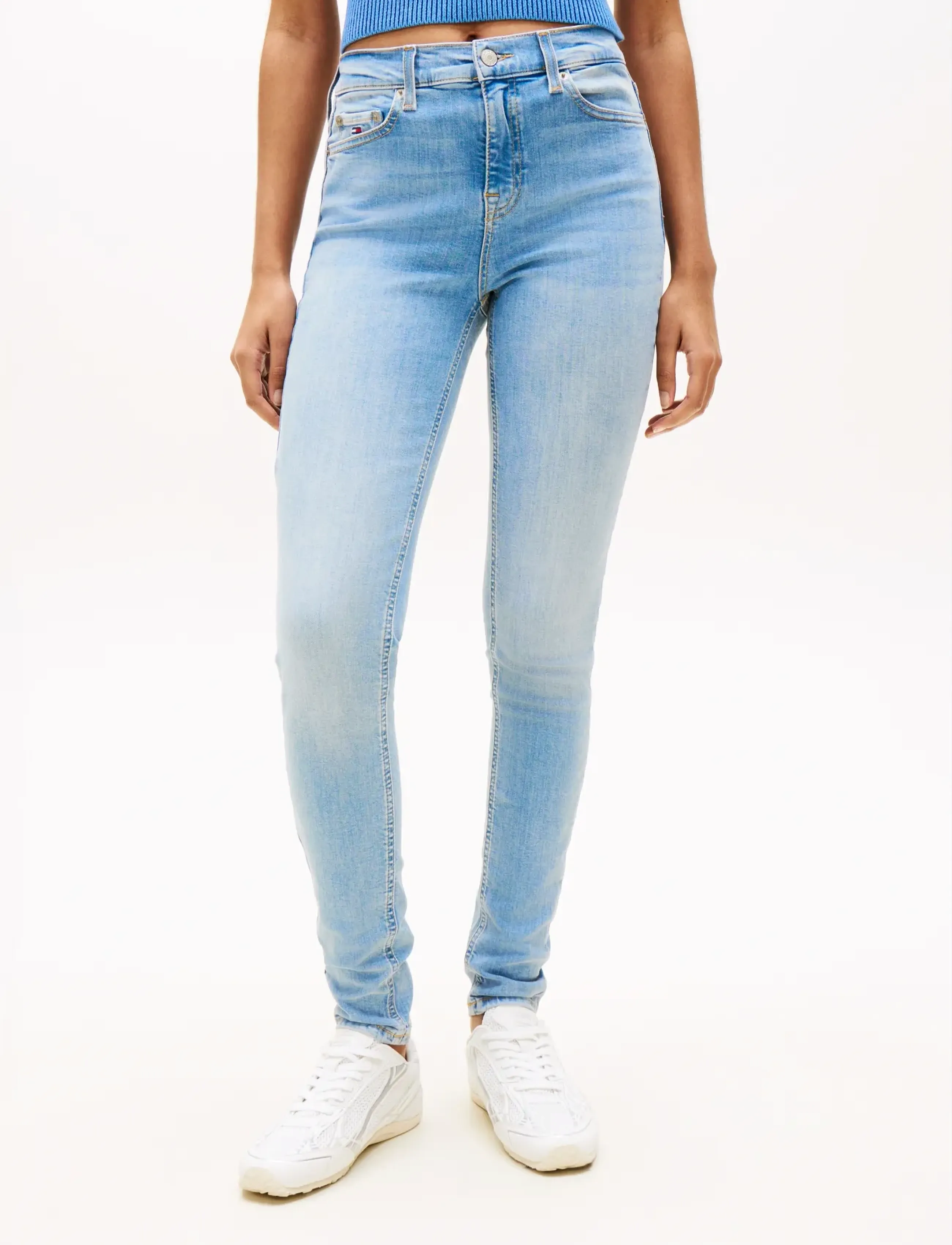 Tommy Jeans NORA MR SKNY BI0214 CO - Transitional Layering - DENIM LIGHT / blue