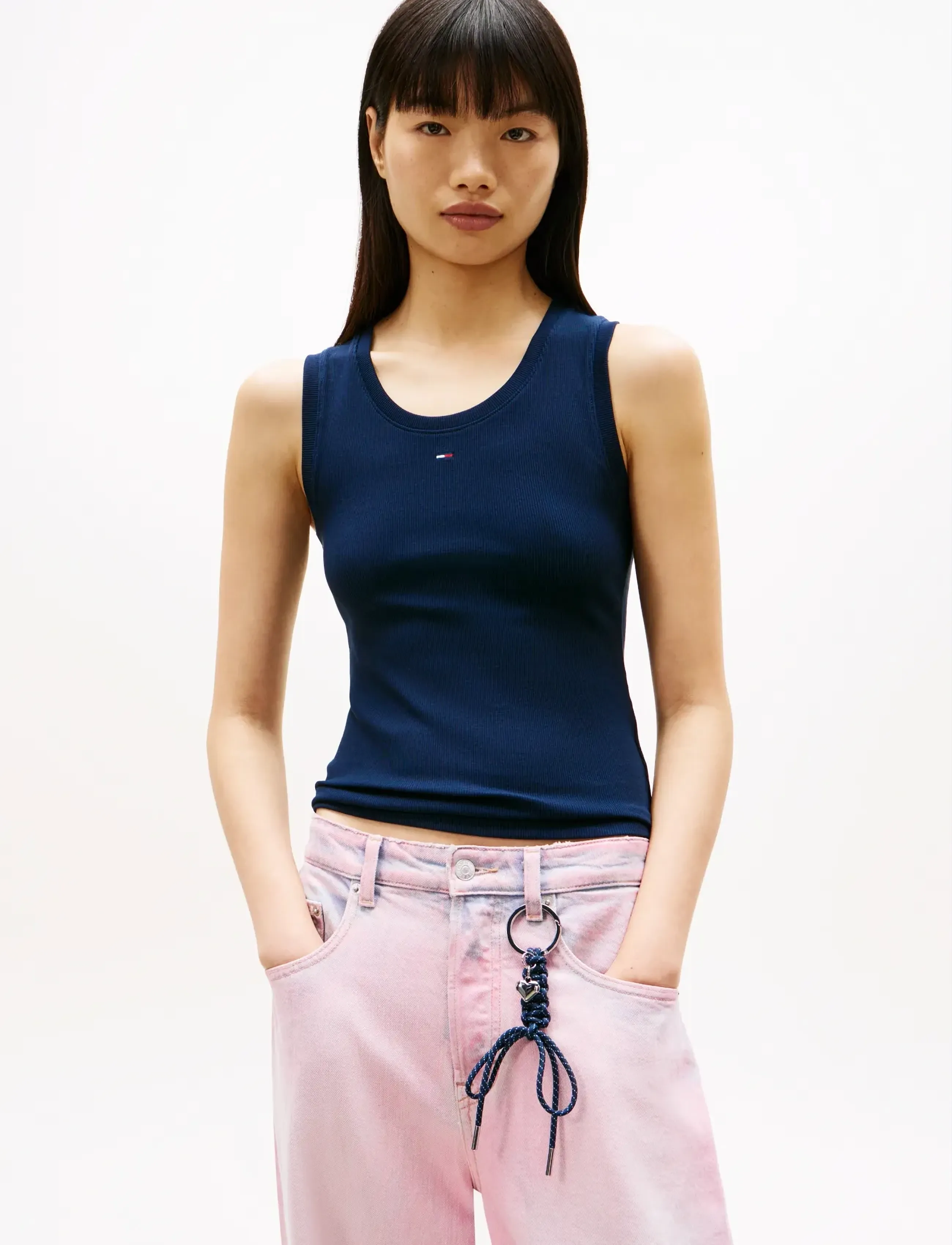 Tommy Jeans TJW ESSENTIAL RIB TANK EXT - Tøj - DARK NIGHT NAVY / navy
