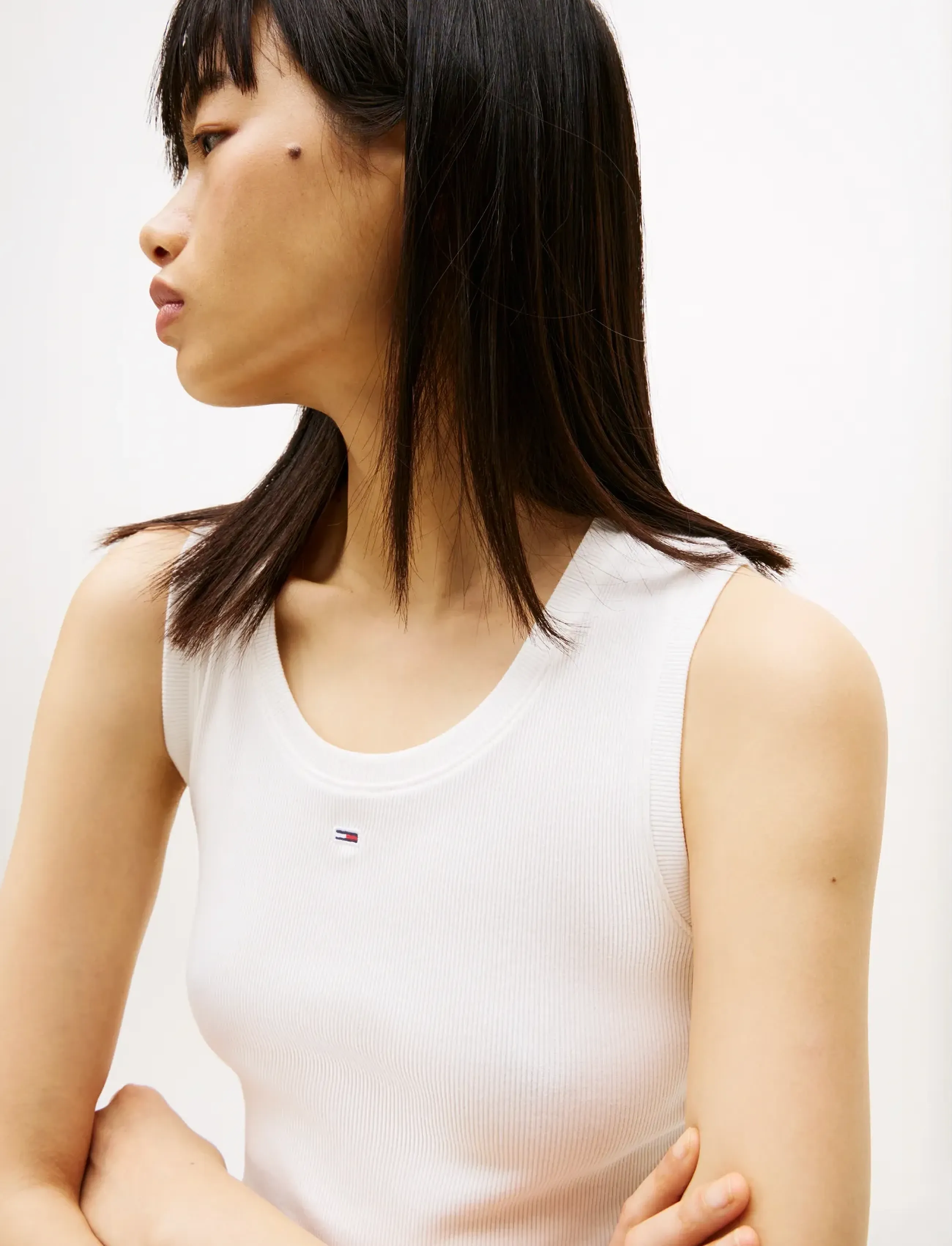 Tommy Jeans - TJW ESSENTIAL RIB TANK EXT - sleeveless tops - ecru - 5