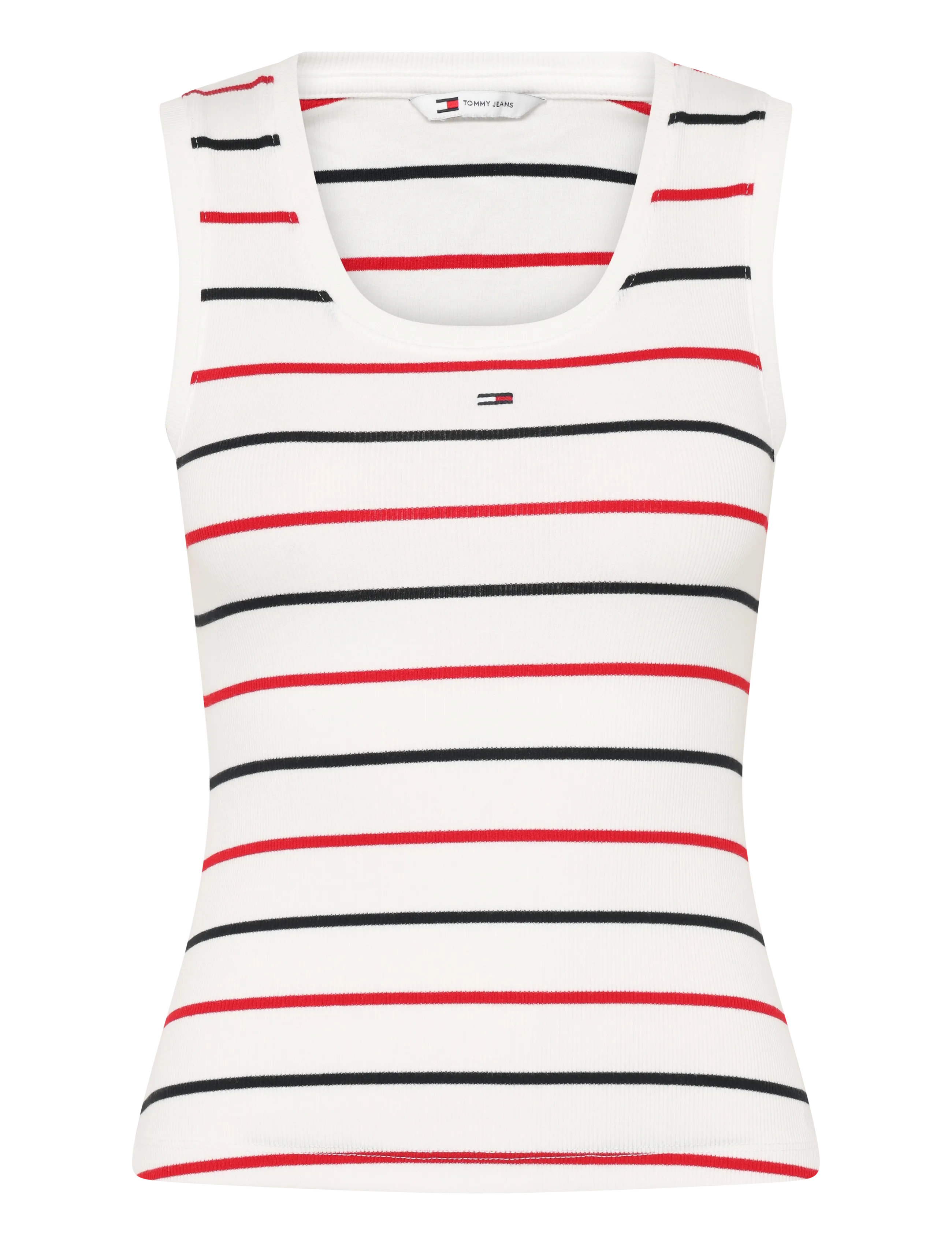 Tommy Jeans TJW ESSENTIAL RIB TANK EXT - Sleeveless tops - ECRU   MULTI STRIPE / cream