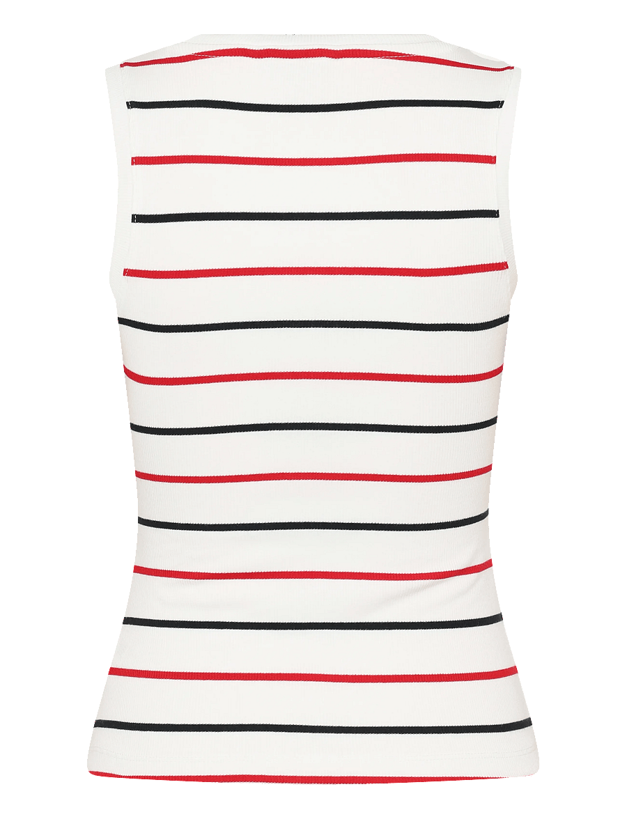 Tommy Jeans - TJW ESSENTIAL RIB TANK EXT - varrukateta topid - ecru multi stripe - 2