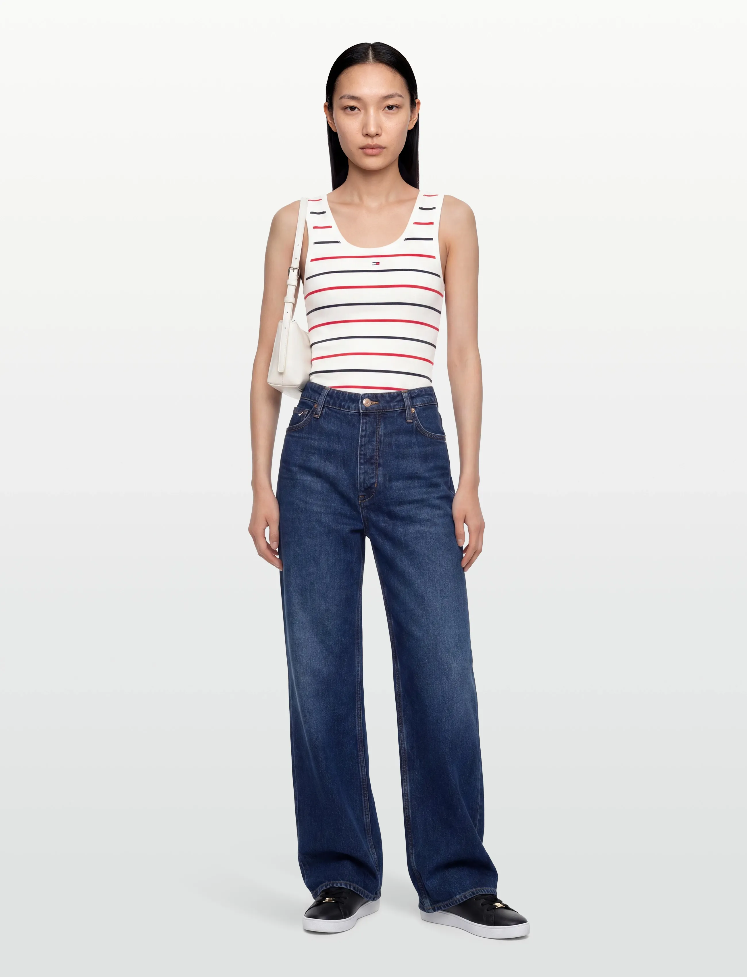 Tommy Jeans TJW ESSENTIAL RIB TANK EXT - Kleidung - ECRU   MULTI STRIPE / cream