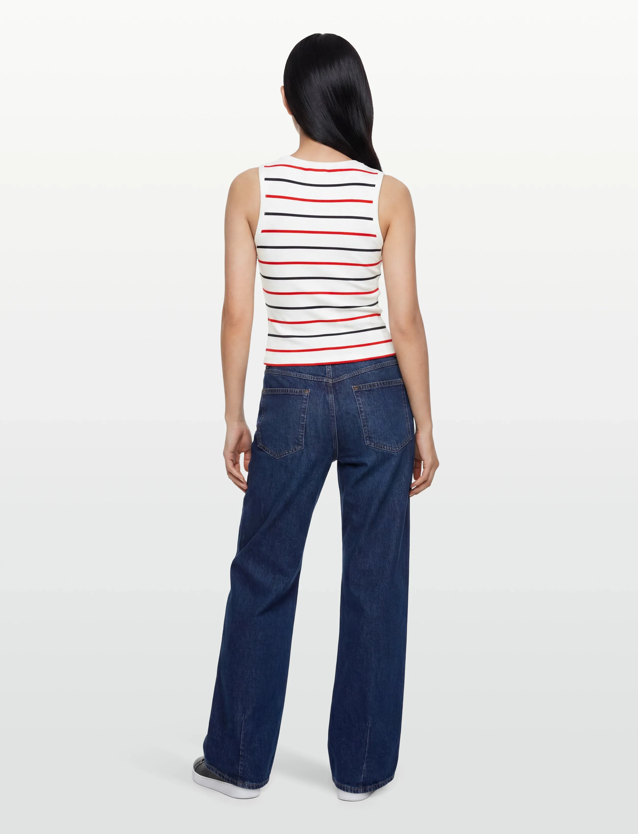 Tommy Jeans - TJW ESSENTIAL RIB TANK EXT - topid ja varrukateta alussärgid - ecru   multi stripe - 4