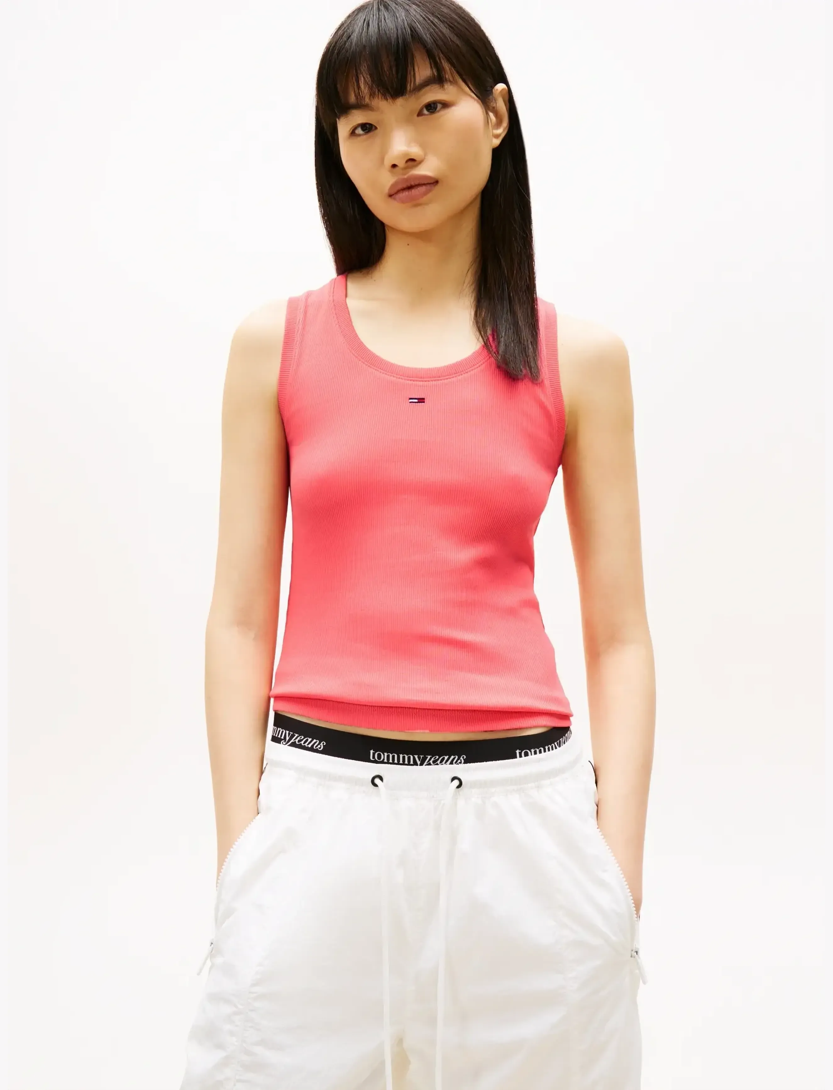 Tommy Jeans TJW ESSENTIAL RIB TANK EXT - Ärmellose Tops - TROPICAL BLUSH / pink/rose