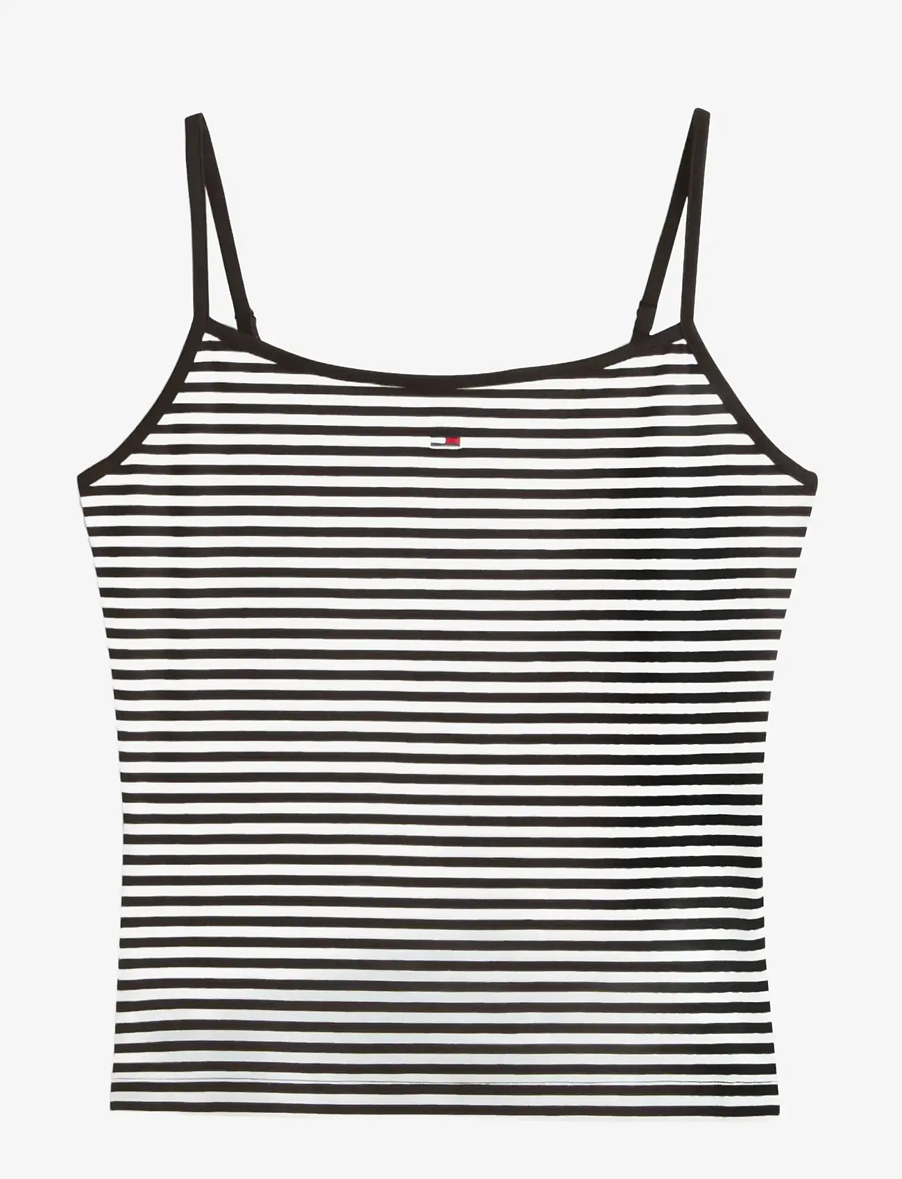 Tommy Jeans - TJW ESSENTIAL STRAP TOP EXT - tanktops - black   ecru stripe - 1