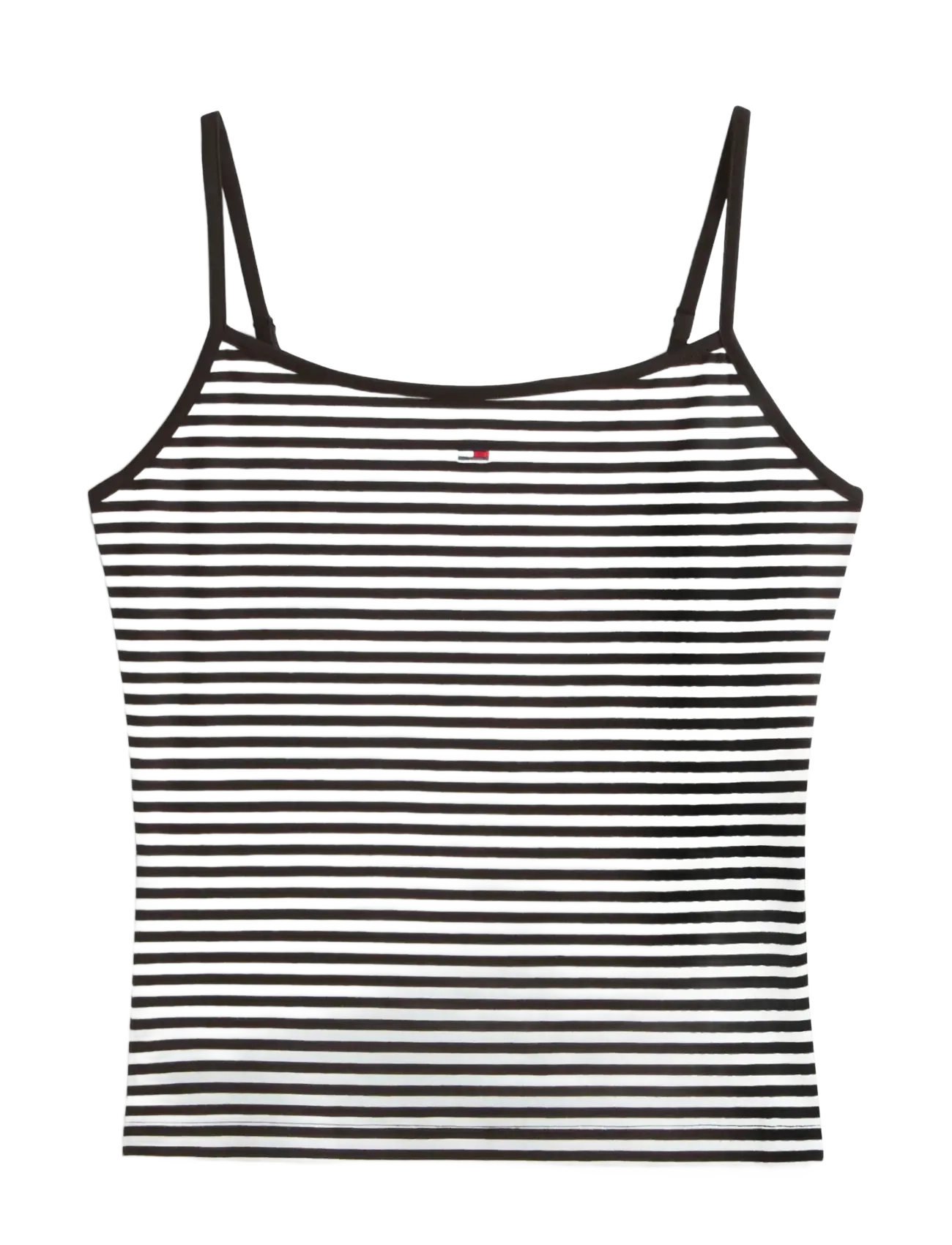 Tommy Jeans TJW ESSENTIAL STRAP TOP EXT - T-Shirts & Tops - BLACK   ECRU STRIPE / white