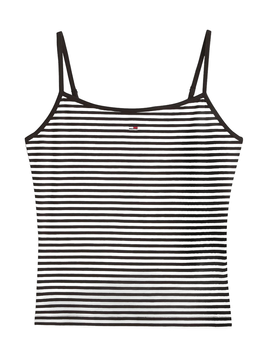 Tommy Jeans - TJW ESSENTIAL STRAP TOP EXT - Ärmellose tops - black ecru stripe - 1