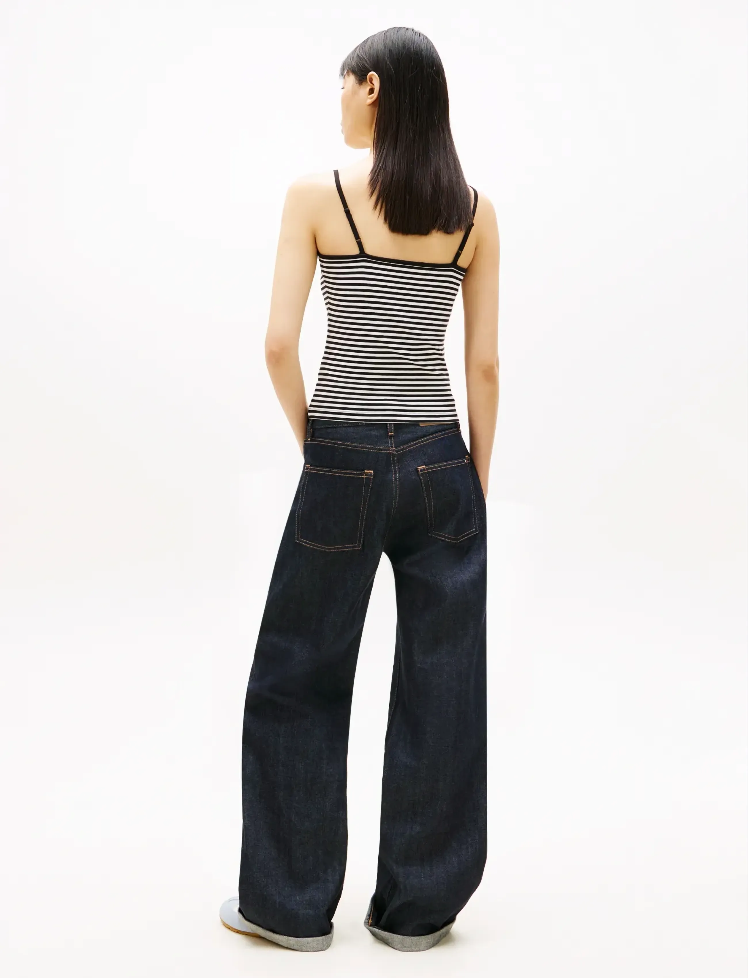 Tommy Jeans - TJW ESSENTIAL STRAP TOP EXT - sleeveless tops - black   ecru stripe - 2