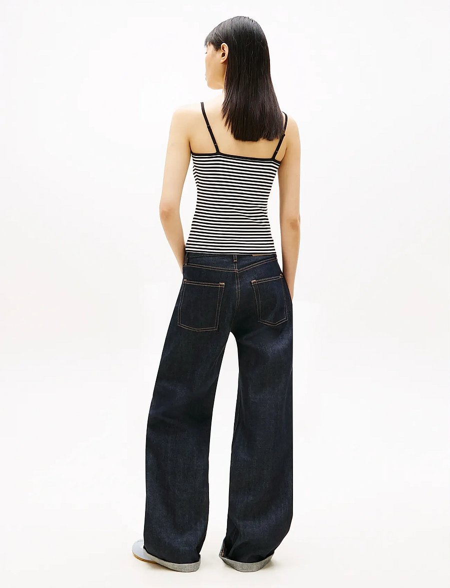 Tommy Jeans - TJW ESSENTIAL STRAP TOP EXT - Ärmellose tops - black ecru stripe - 2