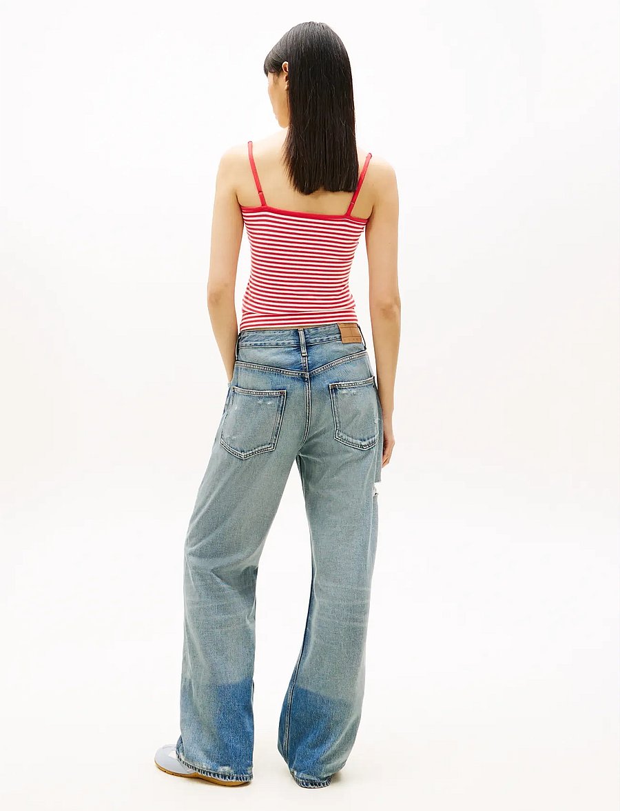 Tommy Jeans - TJW ESSENTIAL STRAP TOP EXT - Ärmellose tops - red alert stripe - 2