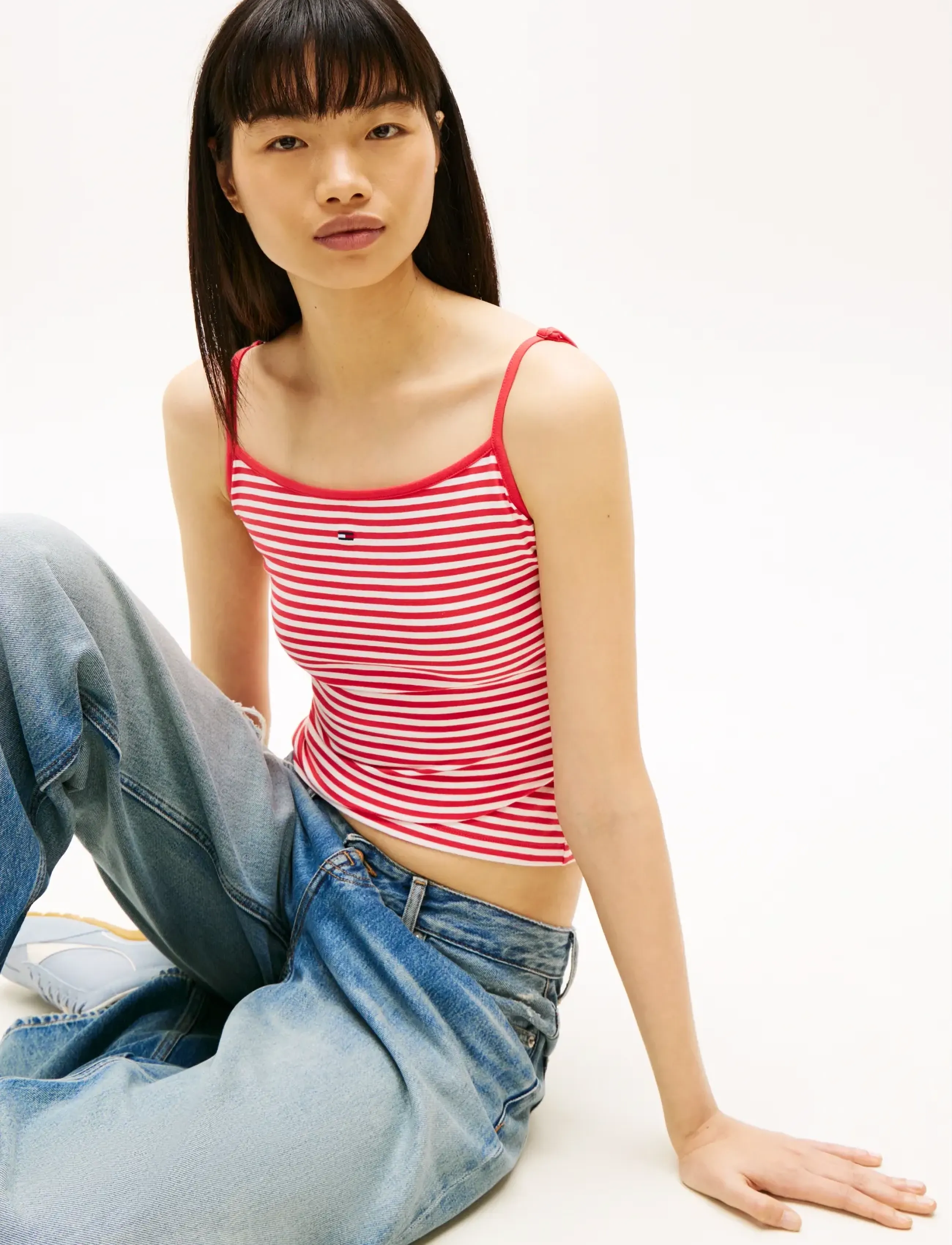 Tommy Jeans - TJW ESSENTIAL STRAP TOP EXT - Ärmellose tops - red alert   stripe - 4