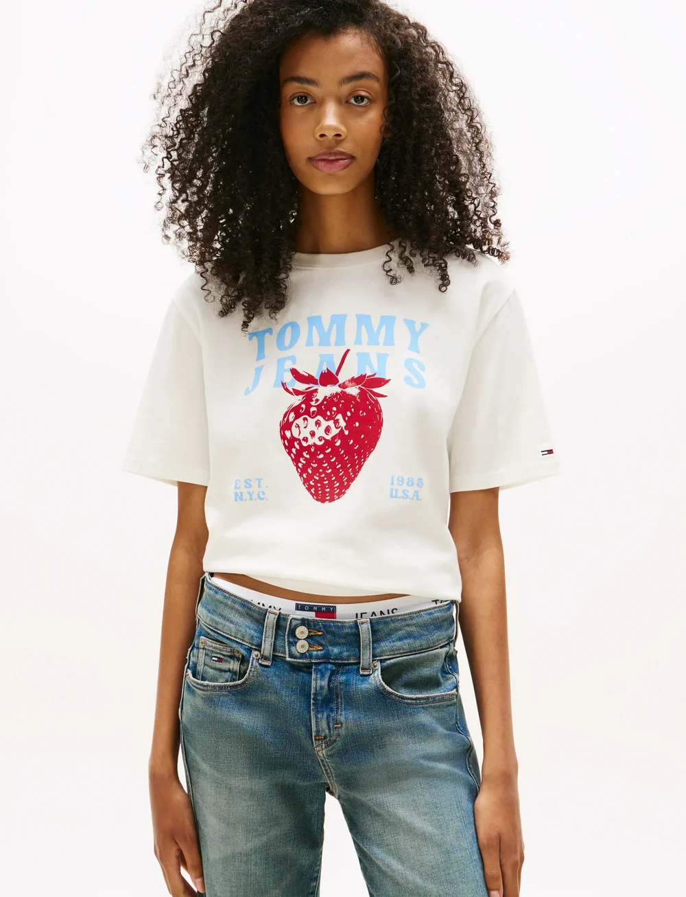 Tommy Jeans - TJW RLX TJ STRAWBERRY TEE - t-shirts - ecru - 0