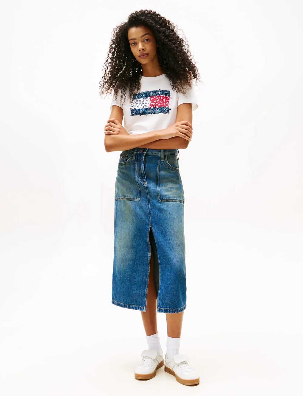 Tommy Jeans - TJW REG FLORAL FLAG TEE - t-shirts - ecru - 2