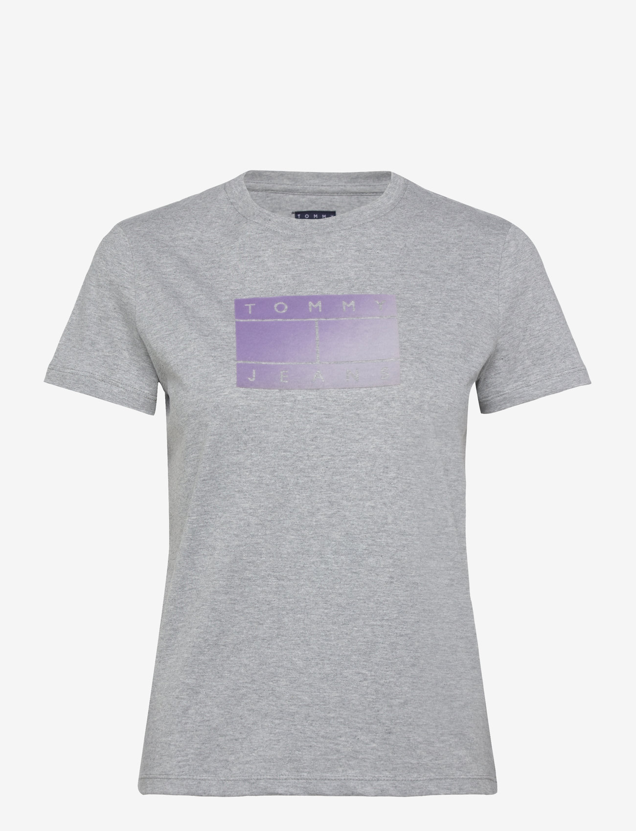 Tommy Jeans - TJW REG GRADIENT FLAG SS - herbstliche kleidung - grey htr - 0