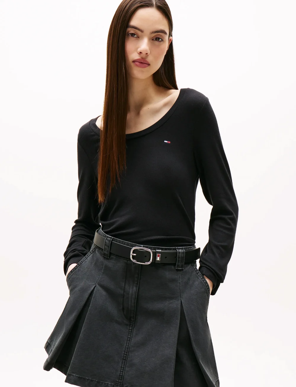 Tommy Jeans - TJW REG SOFT RIB ESSENTIAL LS - langærmede toppe - black - 0