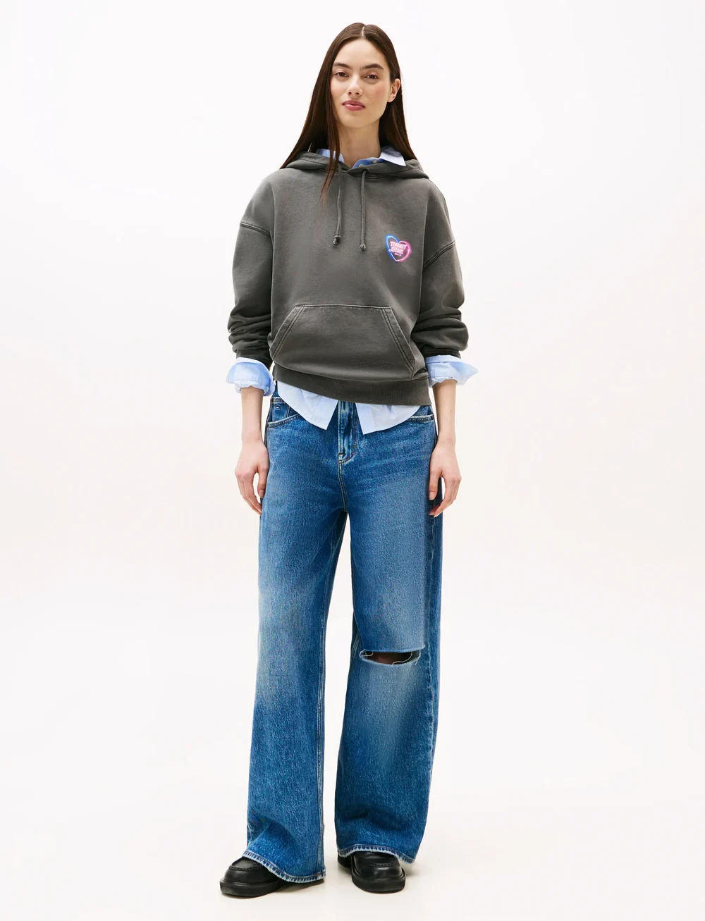 Tommy Jeans - TJW BXY NEON HOODIE EXT - hoodies - black - 4