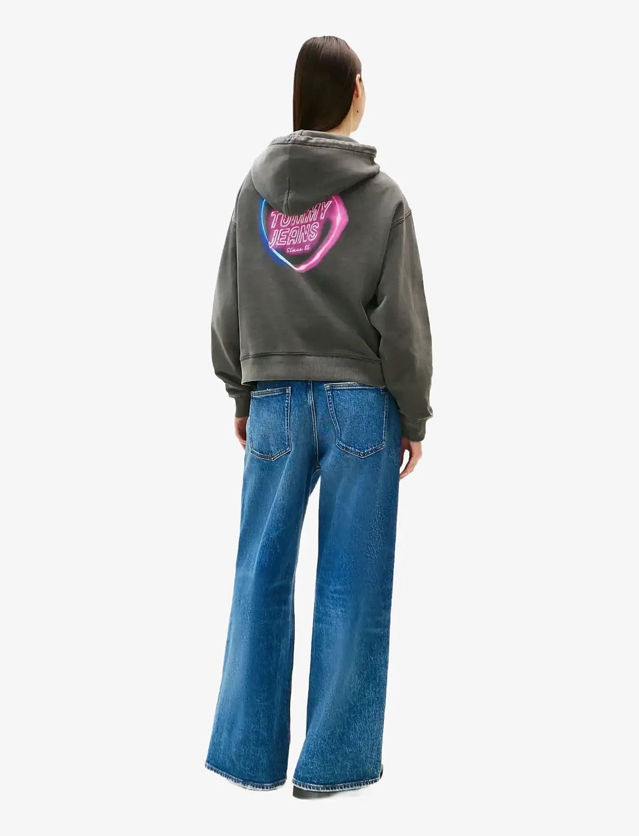 Tommy Jeans - TJW BXY NEON HOODIE EXT - kapuutsiga dressipluusid - black - 2