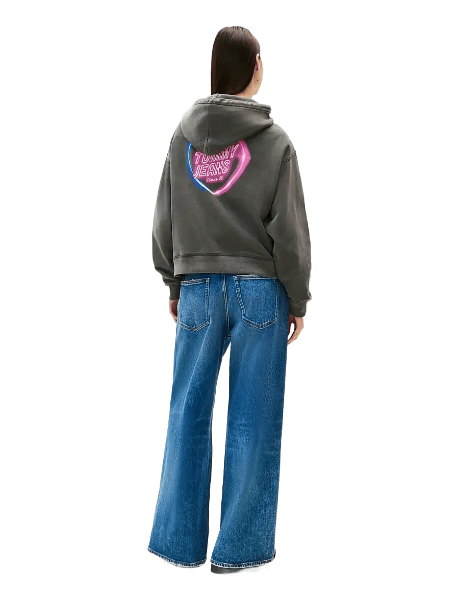 Tommy Jeans - TJW BXY NEON HOODIE EXT - hættetrøjer - black - 2