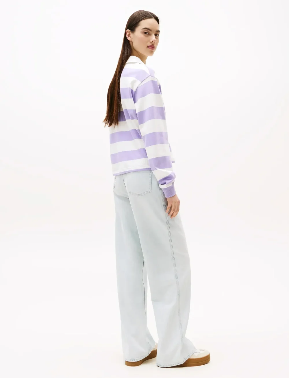 Tommy Jeans - TJW RLX SH STRIPE BADGE RUGBY - polo's - ophelia purple / stripe - 2