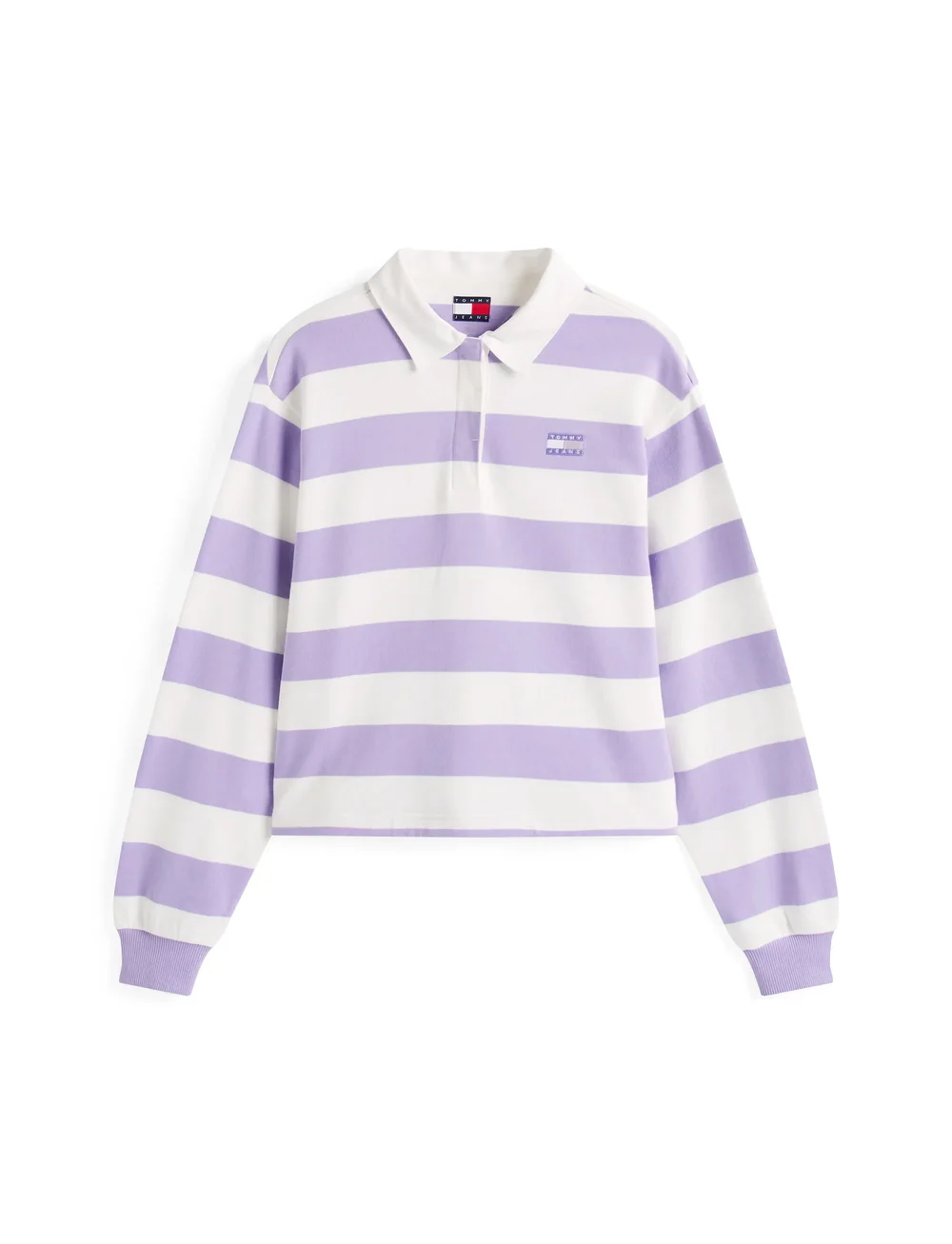 Tommy Jeans - TJW RLX SH STRIPE BADGE RUGBY - polo's - ophelia purple / stripe - 4