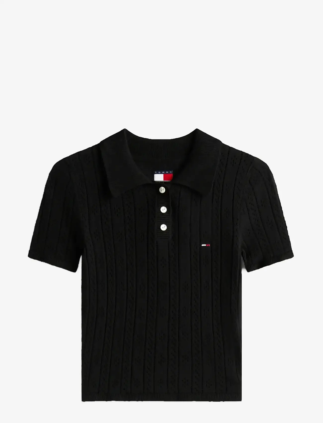 Tommy Jeans - TJW POINTELLE POLO - polosärgid - black - 1