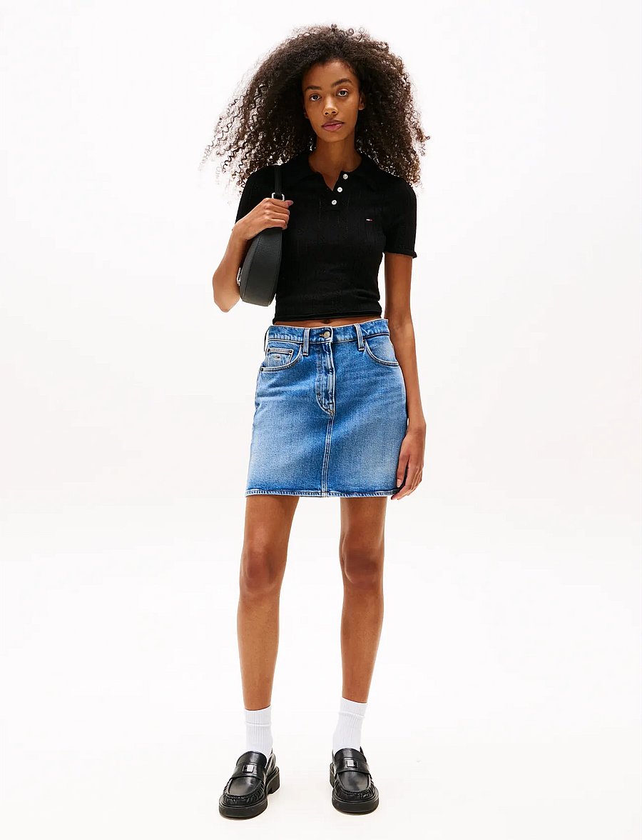 Tommy Jeans - TJW POINTELLE POLO - poloshirts - black - 2