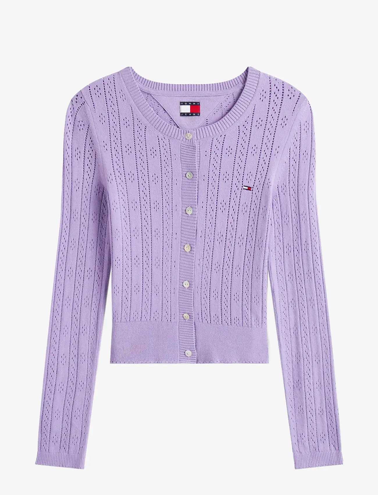 Tommy Jeans - TJW POINTELLE CREW NECK CARDIGAN - koftor - ophelia purple - 1