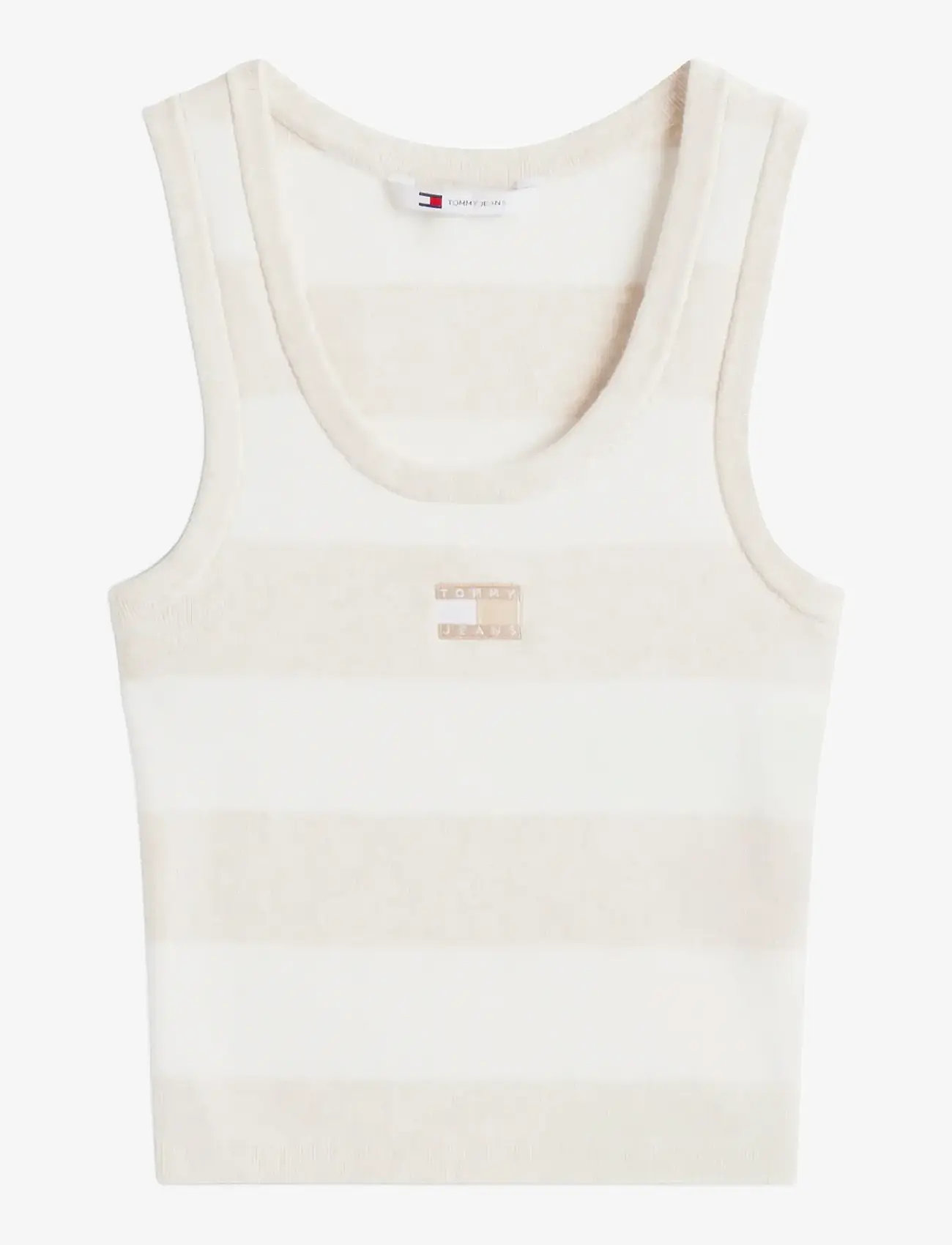 Tommy Jeans - TJW CROP STRIPE TANK - sleeveless tops - oatmeal htr   stripe - 1