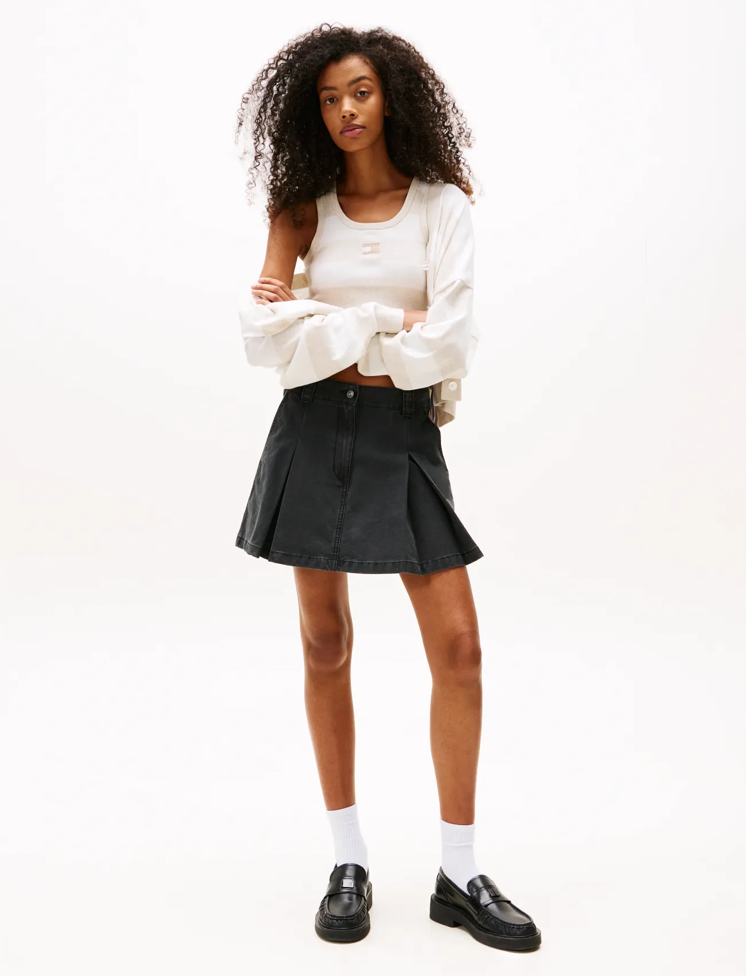 Tommy Jeans - TJW CROP STRIPE TANK - Ärmellose tops - oatmeal htr   stripe - 2