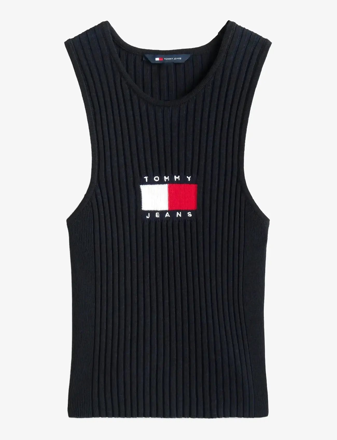 Tommy Jeans - TJW RIB RACER TANK - sleeveless tops - black - 1