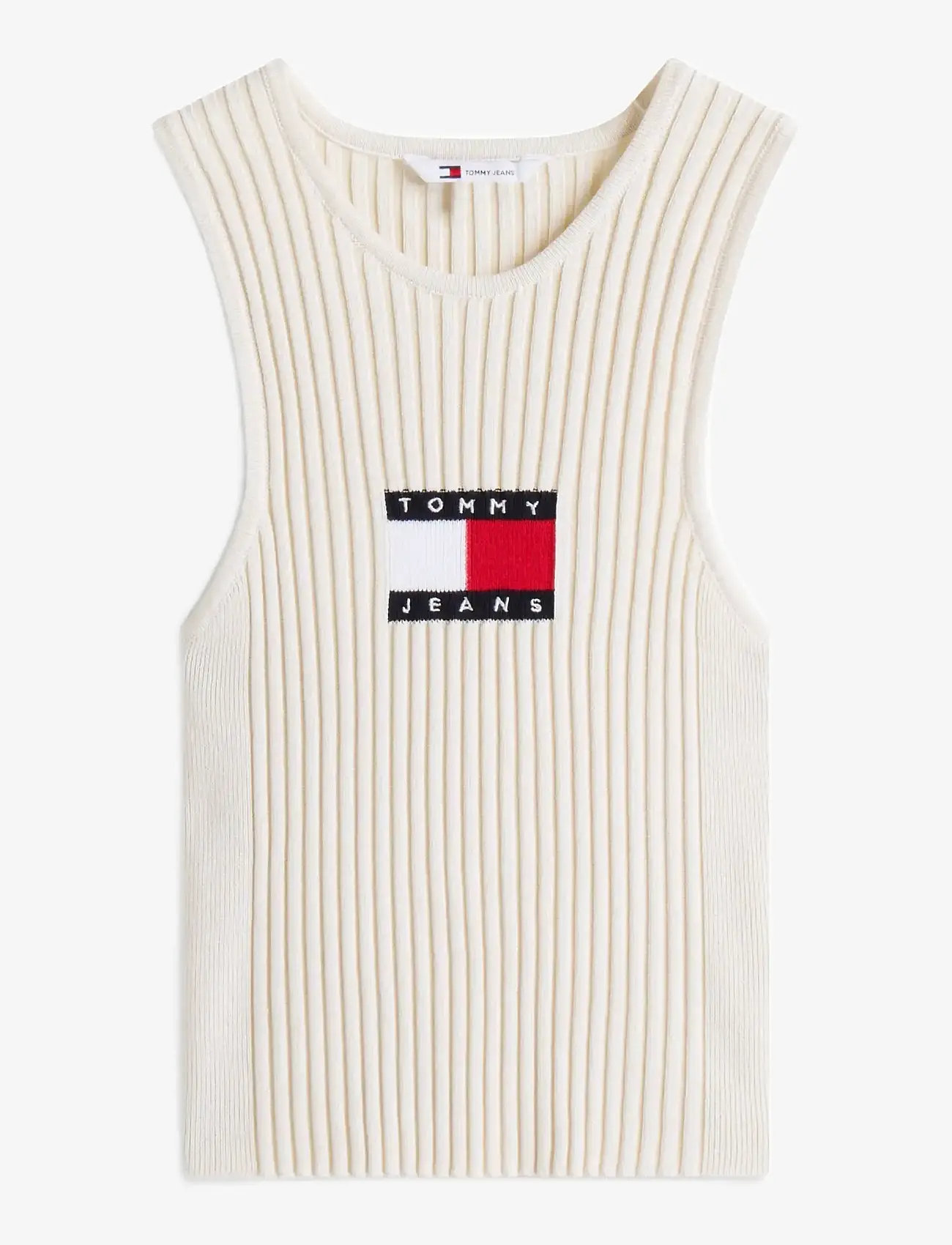 Tommy Jeans - TJW RIB RACER TANK - tanktops - ecru - 1