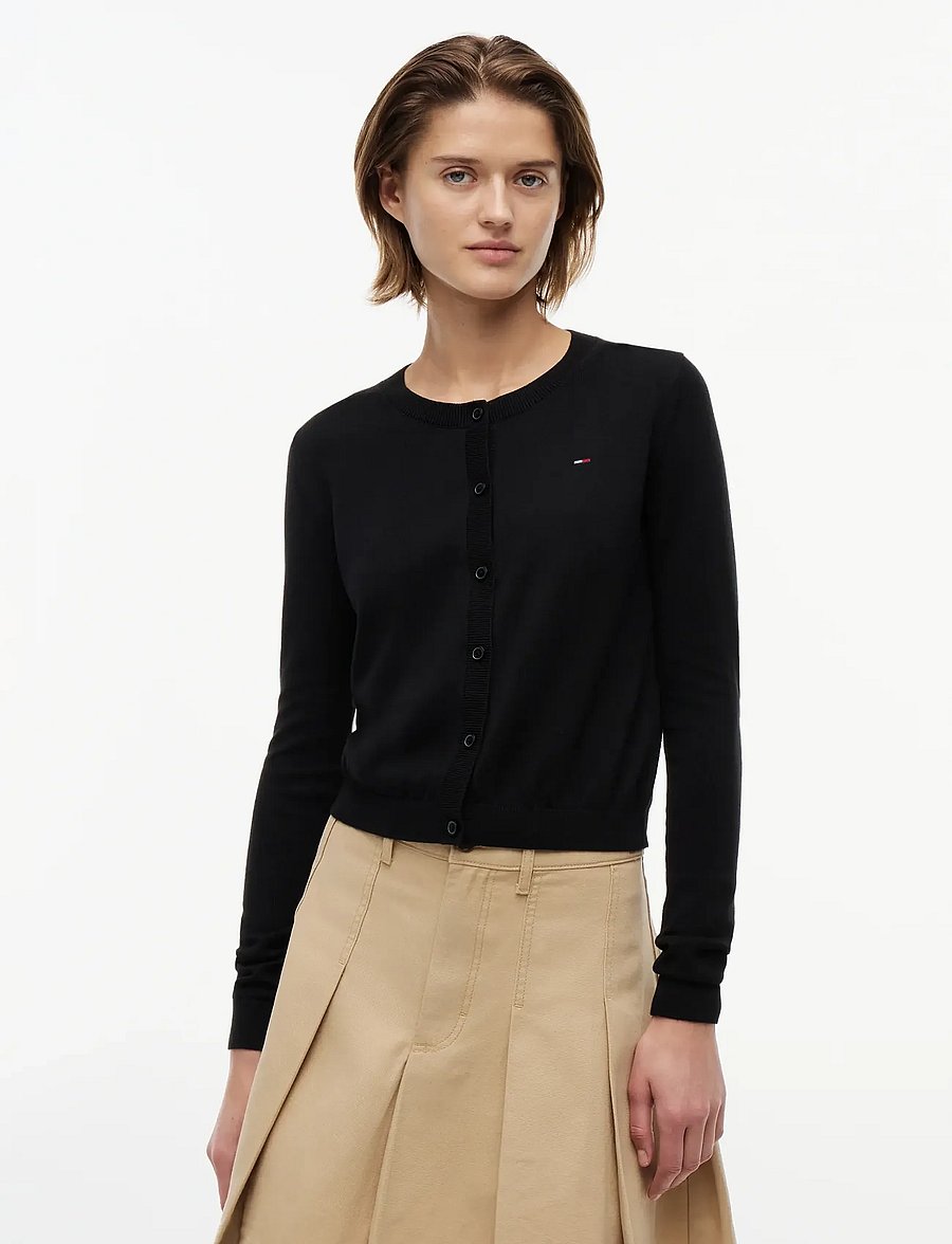 Tommy Jeans - TJW ESS CREW NECK CARDIGAN - kardiganid - black - 0