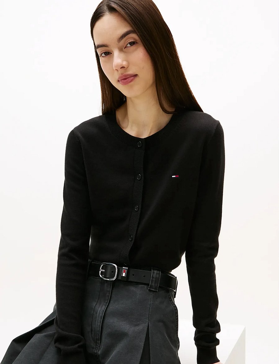 Tommy Jeans - TJW ESS CREW NECK CARDIGAN - kardiganid - black - 5