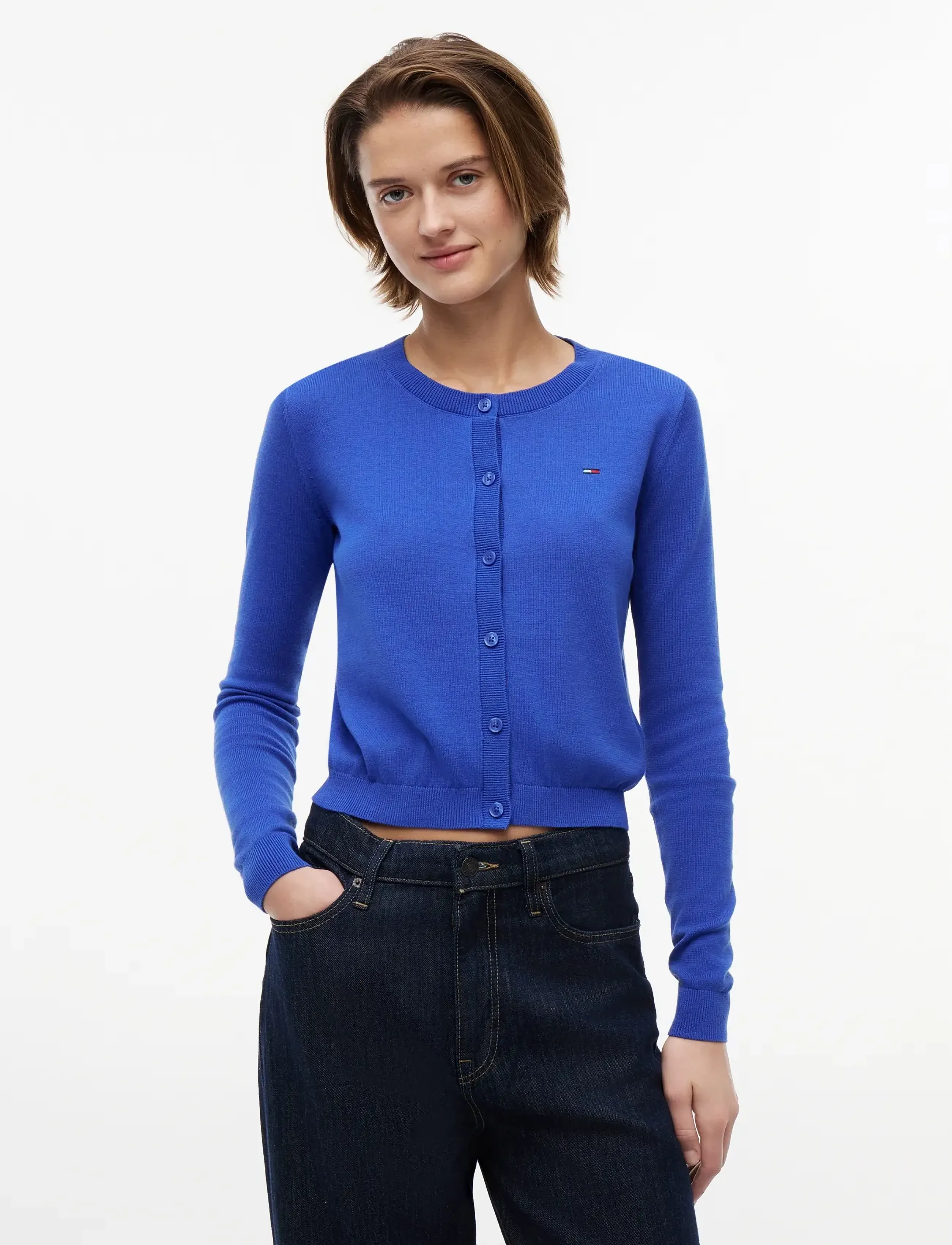 Tommy Jeans - TJW ESS CREW NECK CARDIGAN - efterårstøj - noble blue - 0