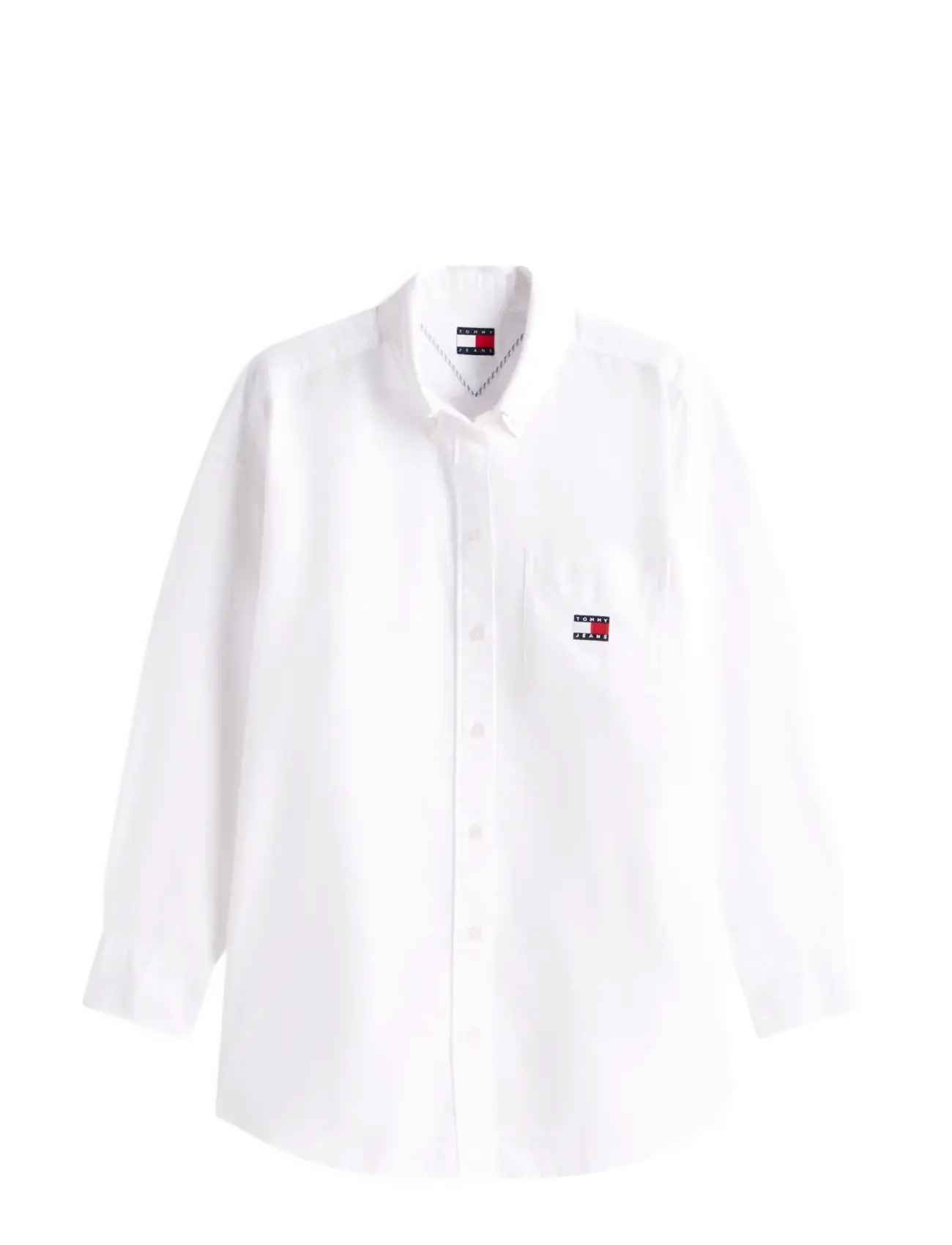Tommy Jeans TJW OVS BADGE OXFORD SHIRT EXT - Tøj - ECRU / white